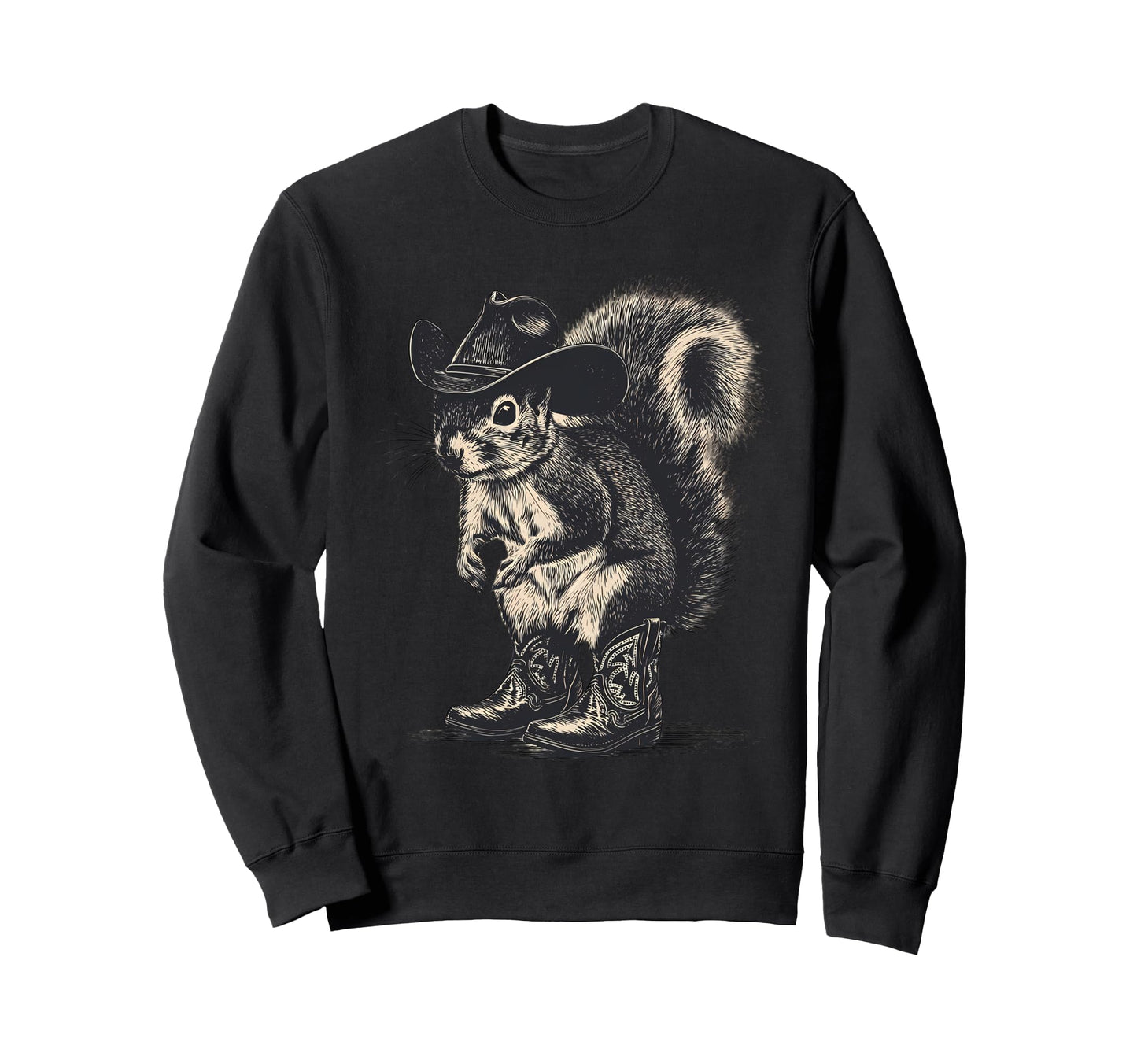 Squirrel Cowboy Rodeo Cowgirl Sweatshirt - Aesthetic Graphic Men Women - T-Shirt, Sweatshirt, Hoodie