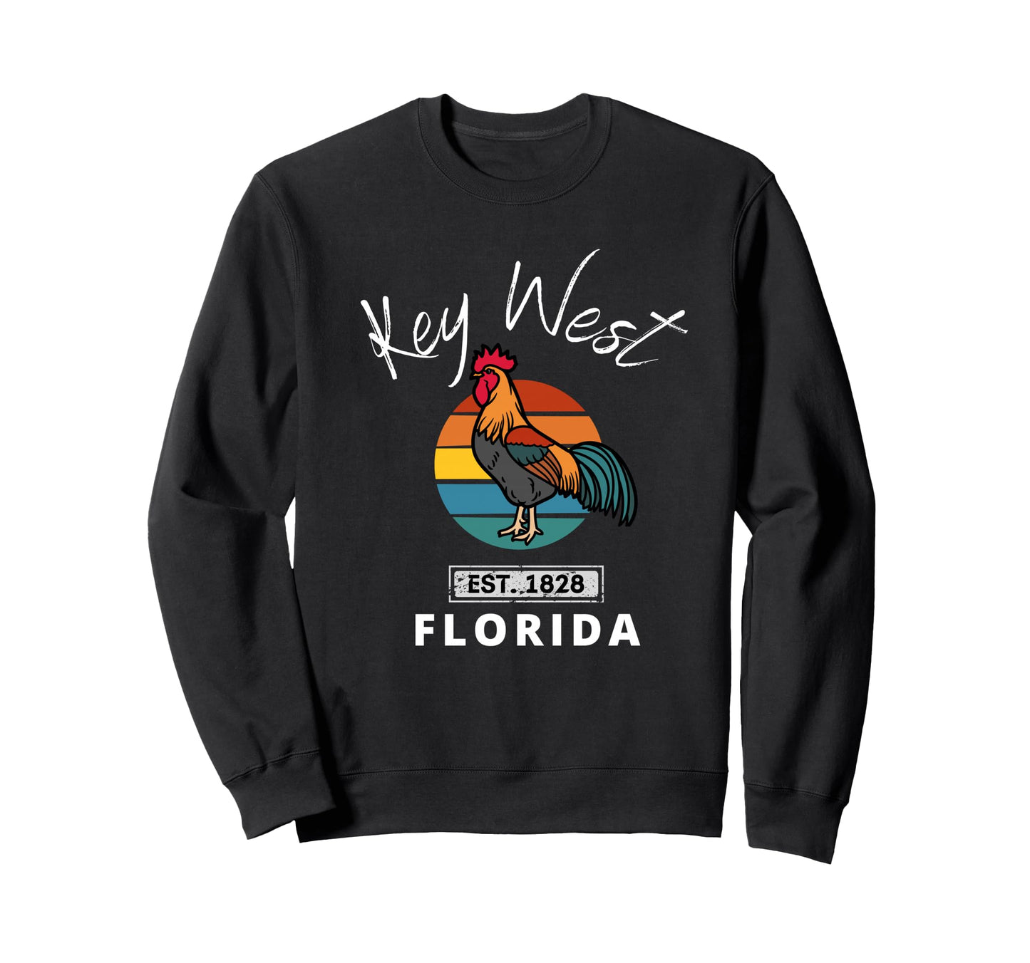Key West Florida Rooster Sunset Sweatshirt - Custom Art Print Unisex - T-Shirt, Sweatshirt, Hoodie