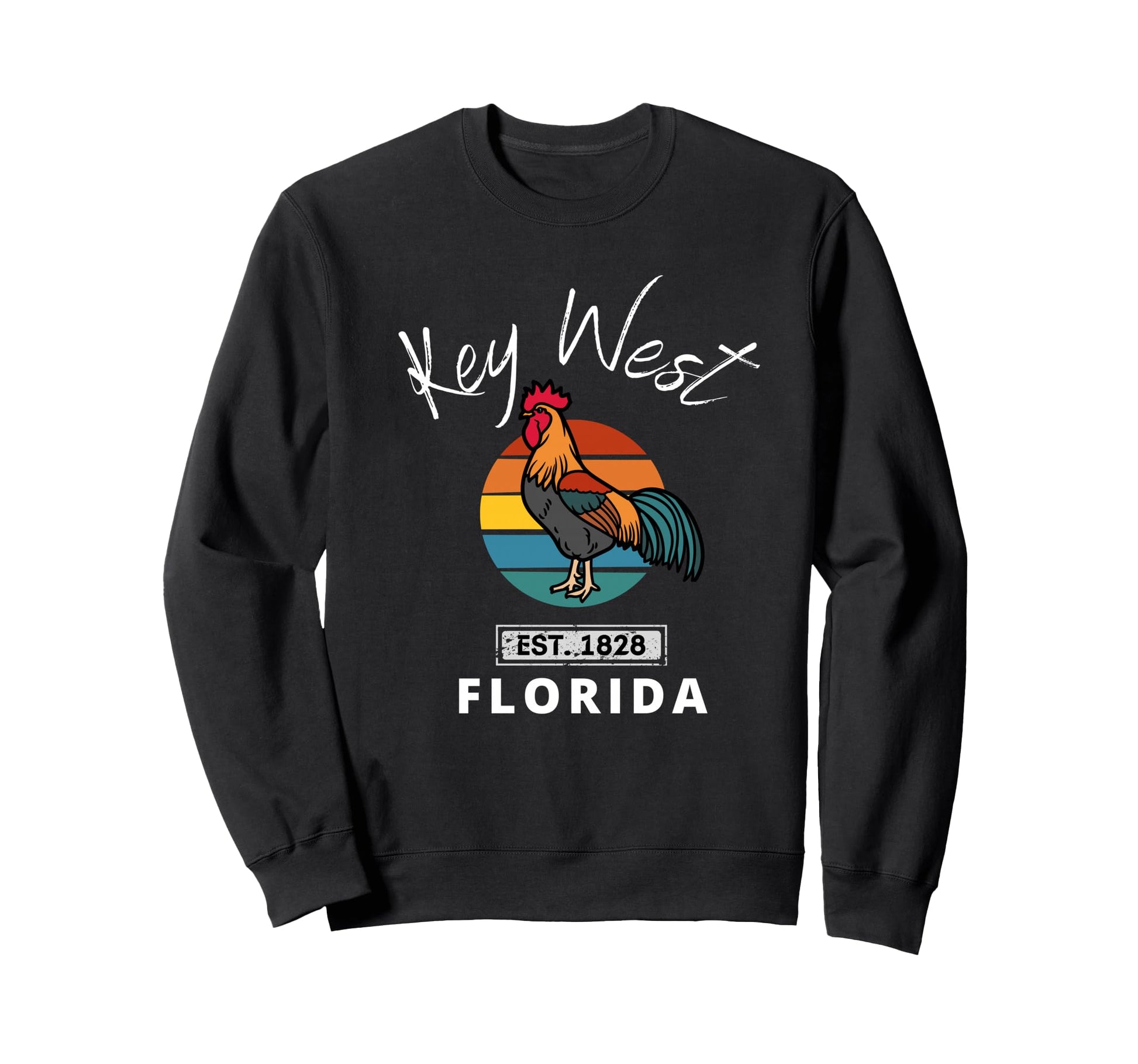 Key West Florida Rooster Sunset Sweatshirt - Custom Art Print Unisex - T-Shirt, Sweatshirt, Hoodie