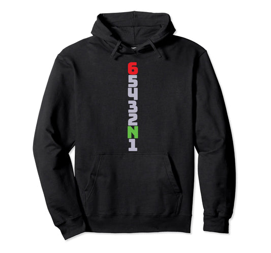 1N23456 Motorcycle Biker Gear Shift Hoodie - Aesthetic Graphic Men Women - T-Shirt, Sweatshirt, Hoodie