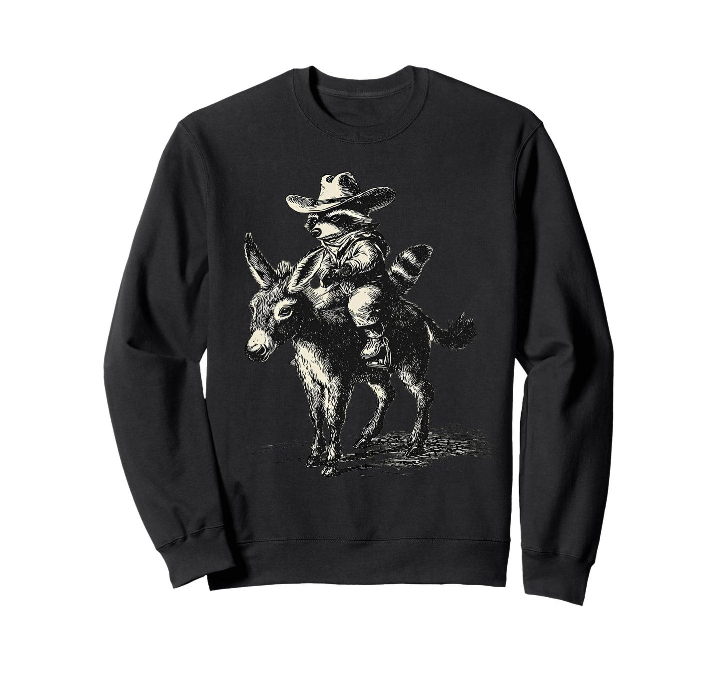 Raccoon Cowboy Rodeo Cowgirl Sweatshirt - Novelty Apparel for Adults - T-Shirt, Sweatshirt, Hoodie