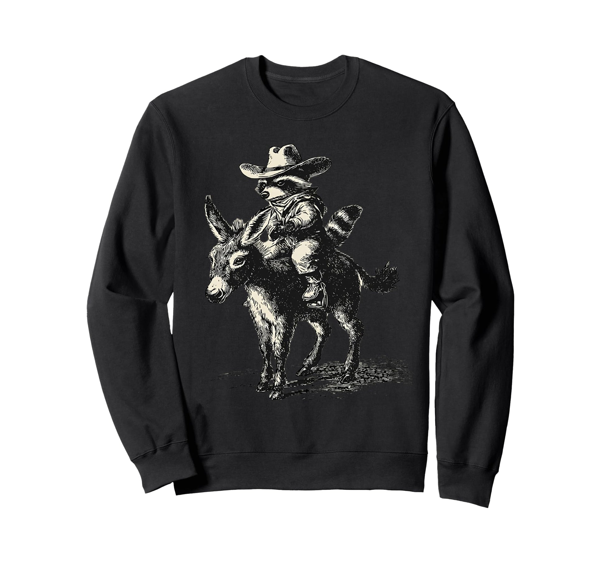 Raccoon Cowboy Rodeo Cowgirl Sweatshirt - Novelty Apparel for Adults - T-Shirt, Sweatshirt, Hoodie