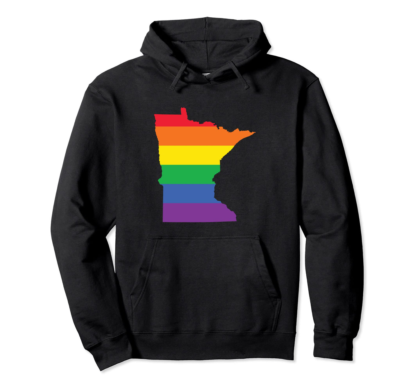 Minnesota Lgbtq Rainbow Flag Gay Pride Hoodie - Custom Art Print for Adults - T-Shirt, Sweatshirt, Hoodie