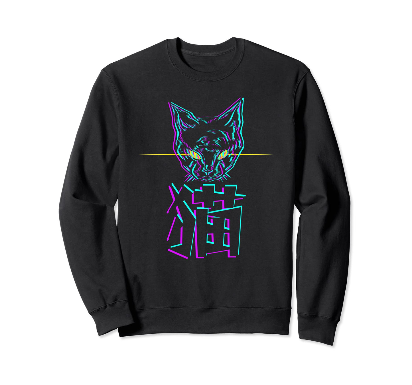 Aesthetic Synthwave Retrowave Neko Hoodie - Streetwear Style Unisex - T-Shirt, Sweatshirt, Hoodie