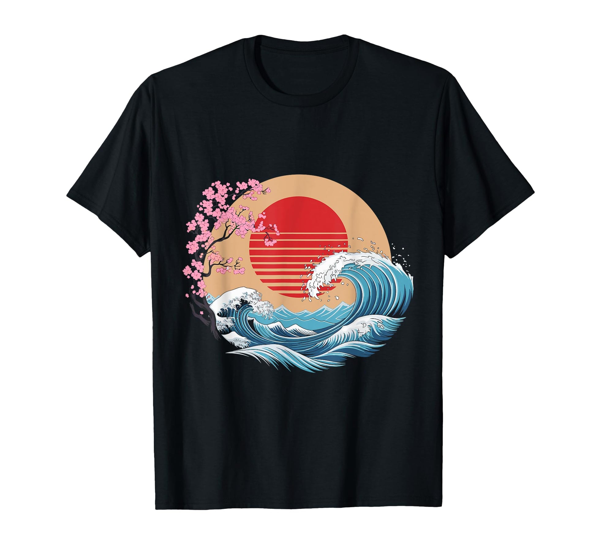 Big Wave Vaporwave Aesthetic 80S Anime T-Shirt - Graphic Print Men Women - T-Shirt, Sweatshirt, Hoodie