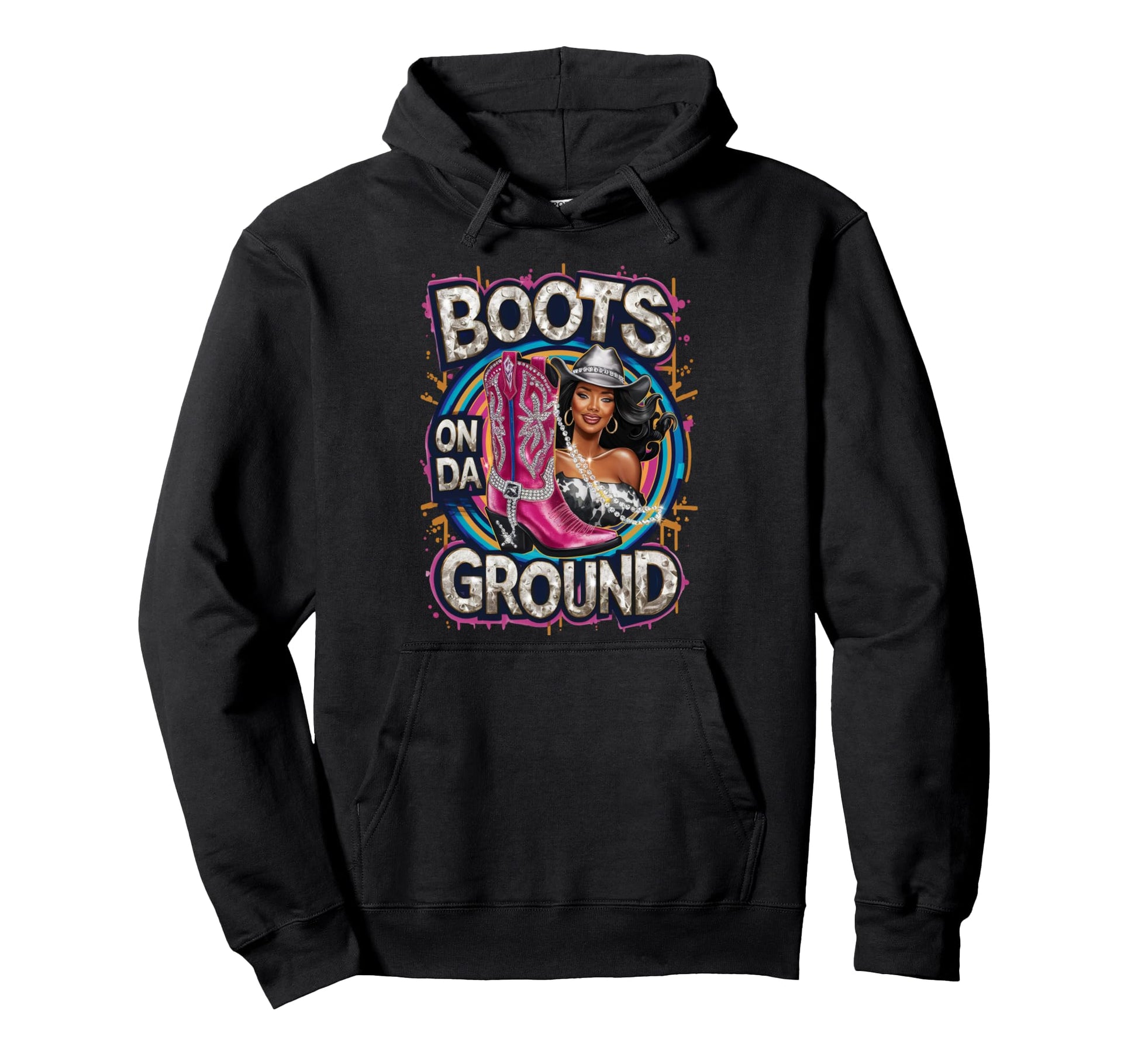 Boots Da Ground Western Country Cowgirl Hoodie - Minimalist Print Unisex - T-Shirt, Sweatshirt, Hoodie