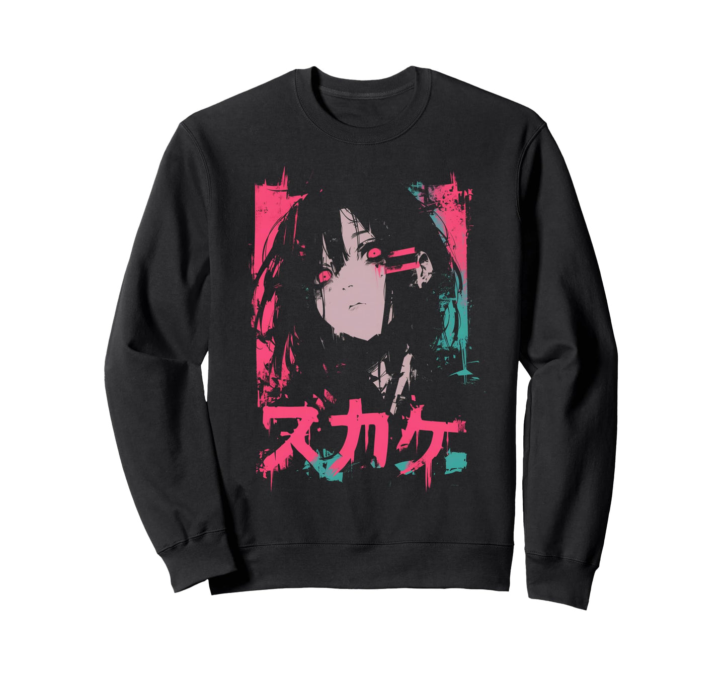 Goth Grunge Demon Anime Waifu Horror Alt Sweatshirt - Graphic Print Unisex - T-Shirt, Sweatshirt, Hoodie