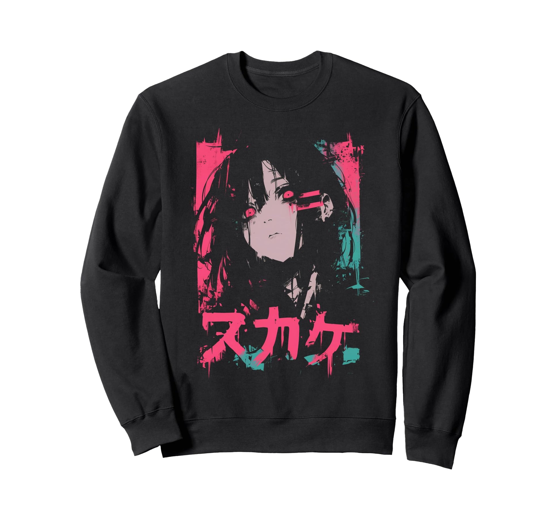 Goth Grunge Demon Anime Waifu Horror Alt Sweatshirt - Graphic Print Unisex - T-Shirt, Sweatshirt, Hoodie
