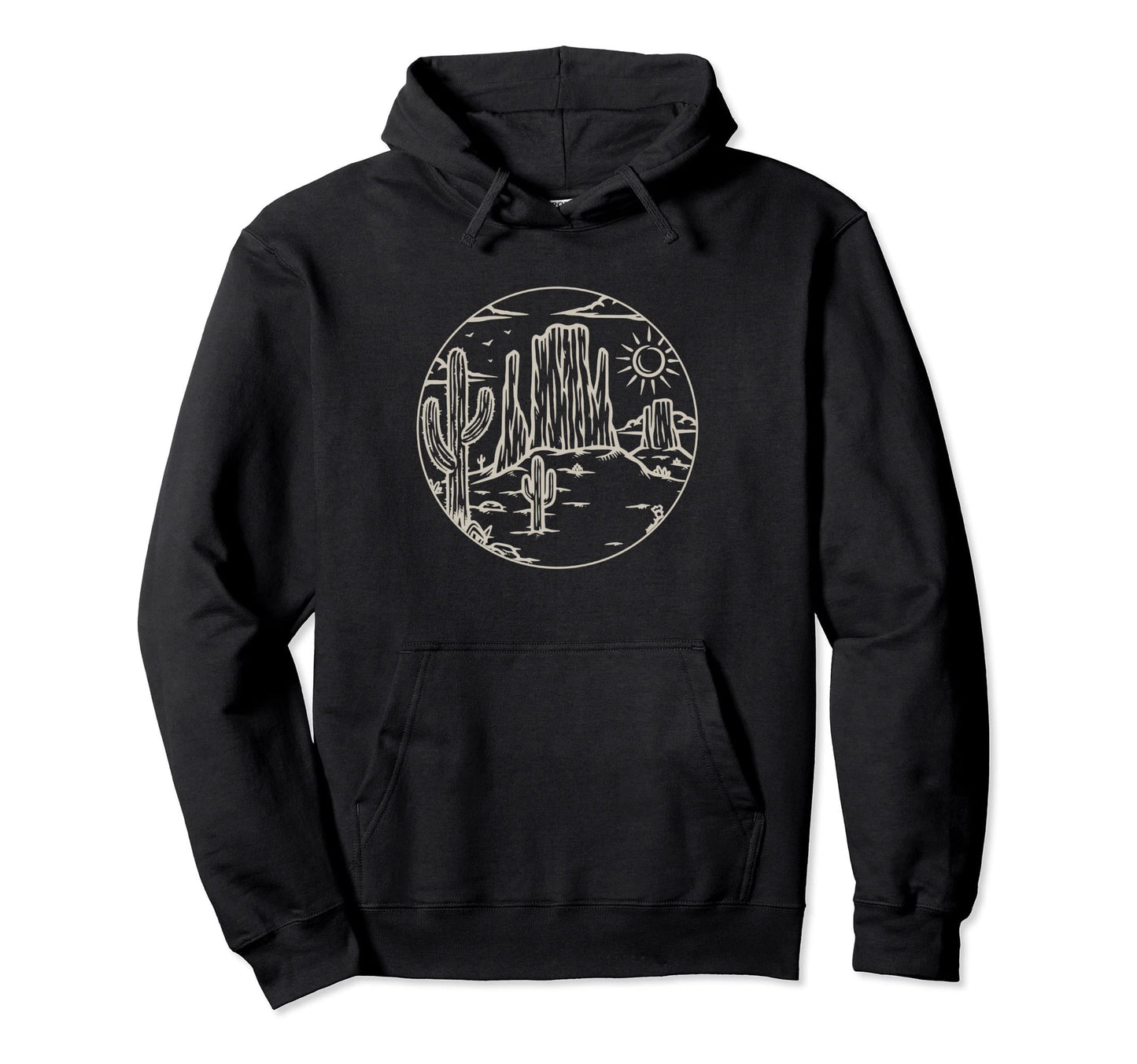 Western Landscape Desert Plant Cactus Hoodie - Custom Art Print Unisex - T-Shirt, Sweatshirt, Hoodie