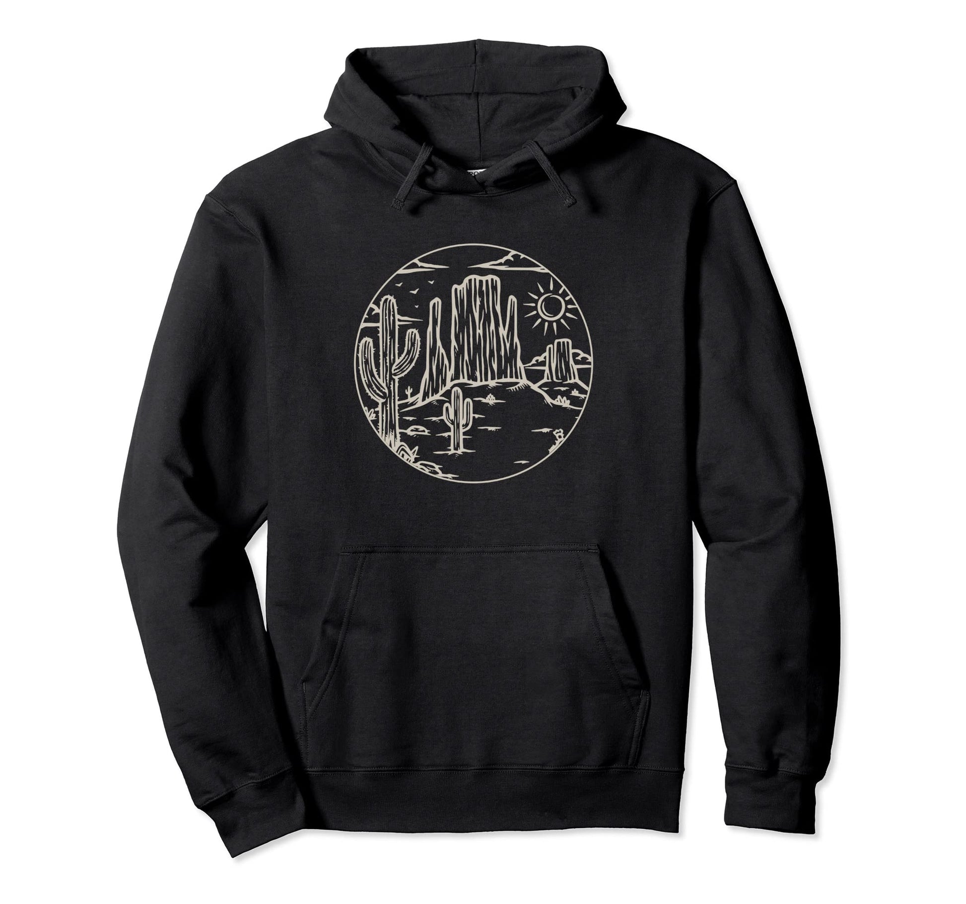 Western Landscape Desert Plant Cactus Hoodie - Custom Art Print Unisex - T-Shirt, Sweatshirt, Hoodie