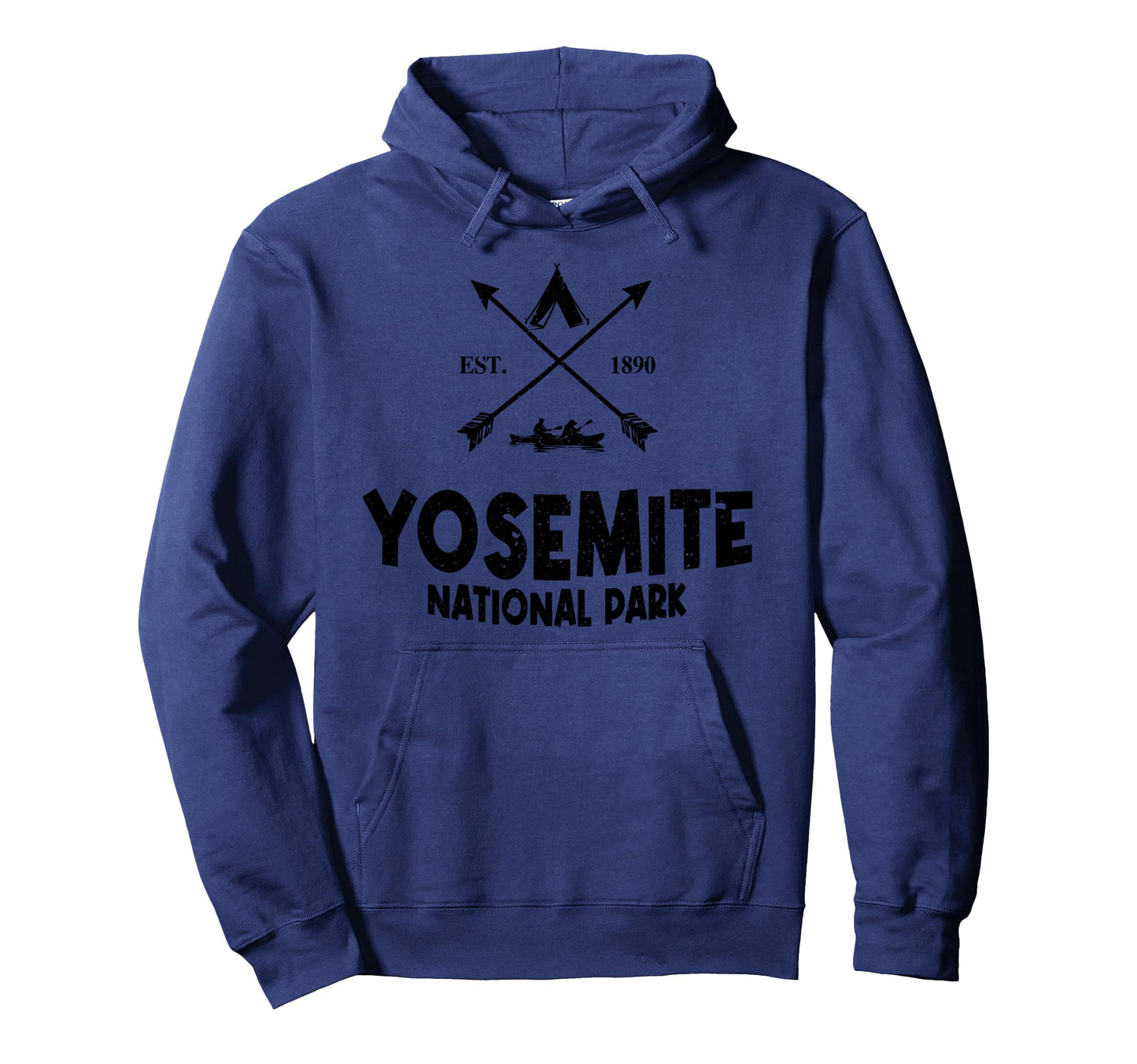Yosemite National Park Kayak Camping Hoodie - Unique Graphic Men Women - T-Shirt, Sweatshirt, Hoodie