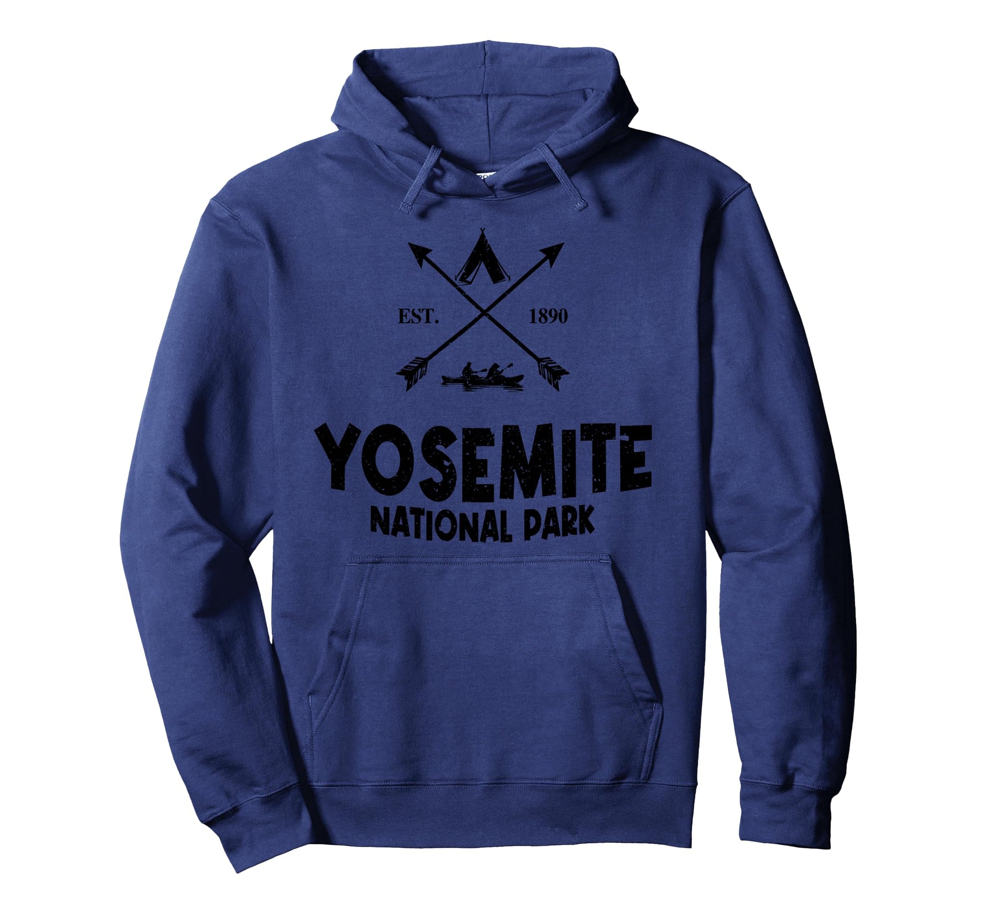 Yosemite National Park Kayak Camping Hoodie - Unique Graphic Men Women - T-Shirt, Sweatshirt, Hoodie