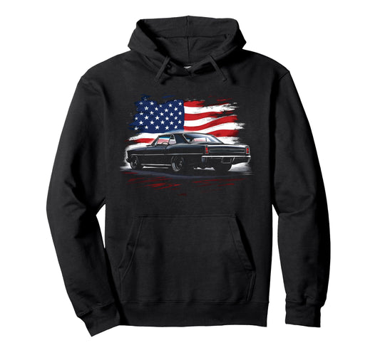 1966 1967 Nova Ss Patriotic Flag Hoodie - Custom Art Print Men Women - T-Shirt, Sweatshirt, Hoodie