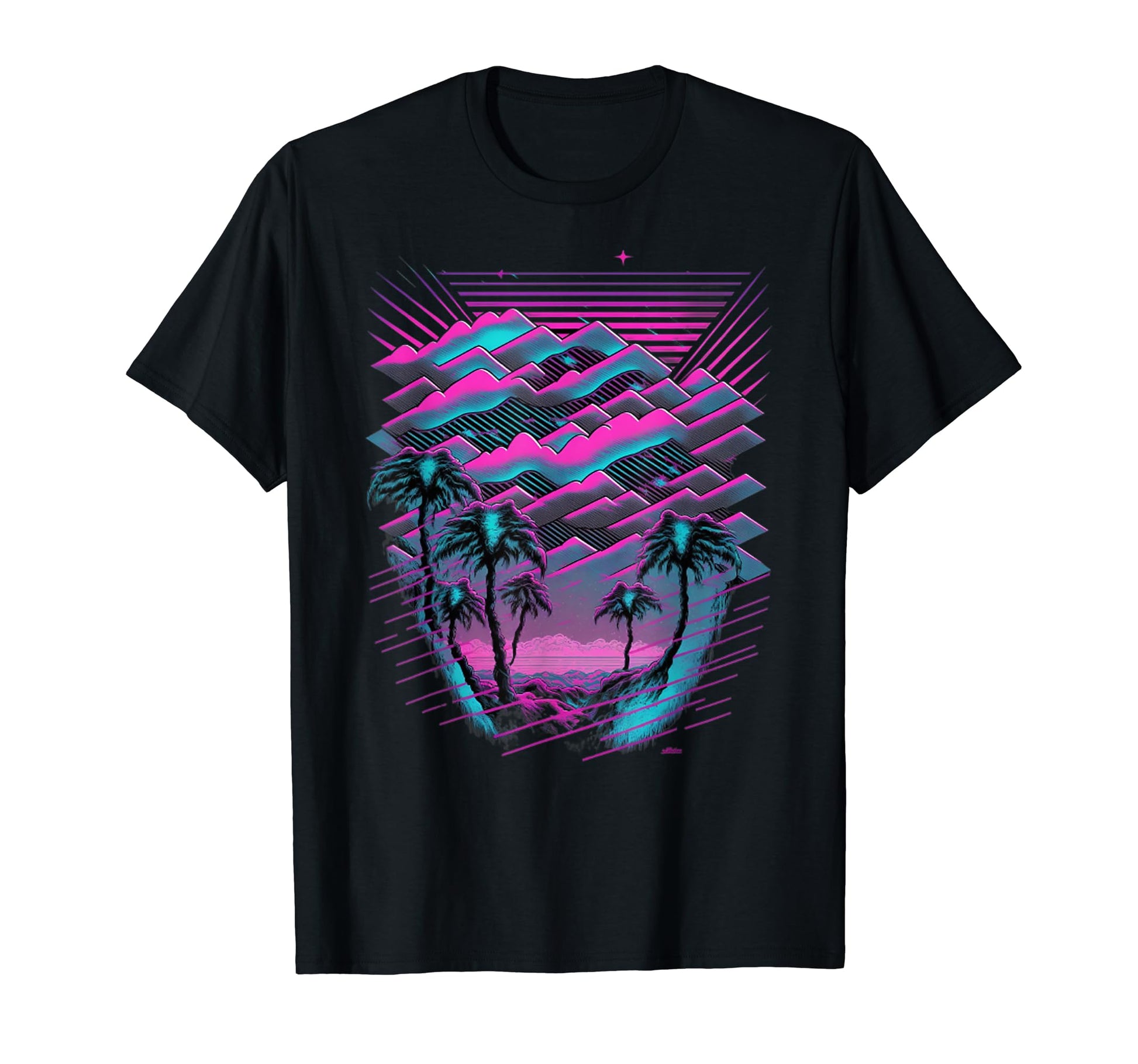 Vaporwave Aesthetic Psychedelic Beach T-Shirt - Novelty Apparel for Adults - T-Shirt, Sweatshirt, Hoodie