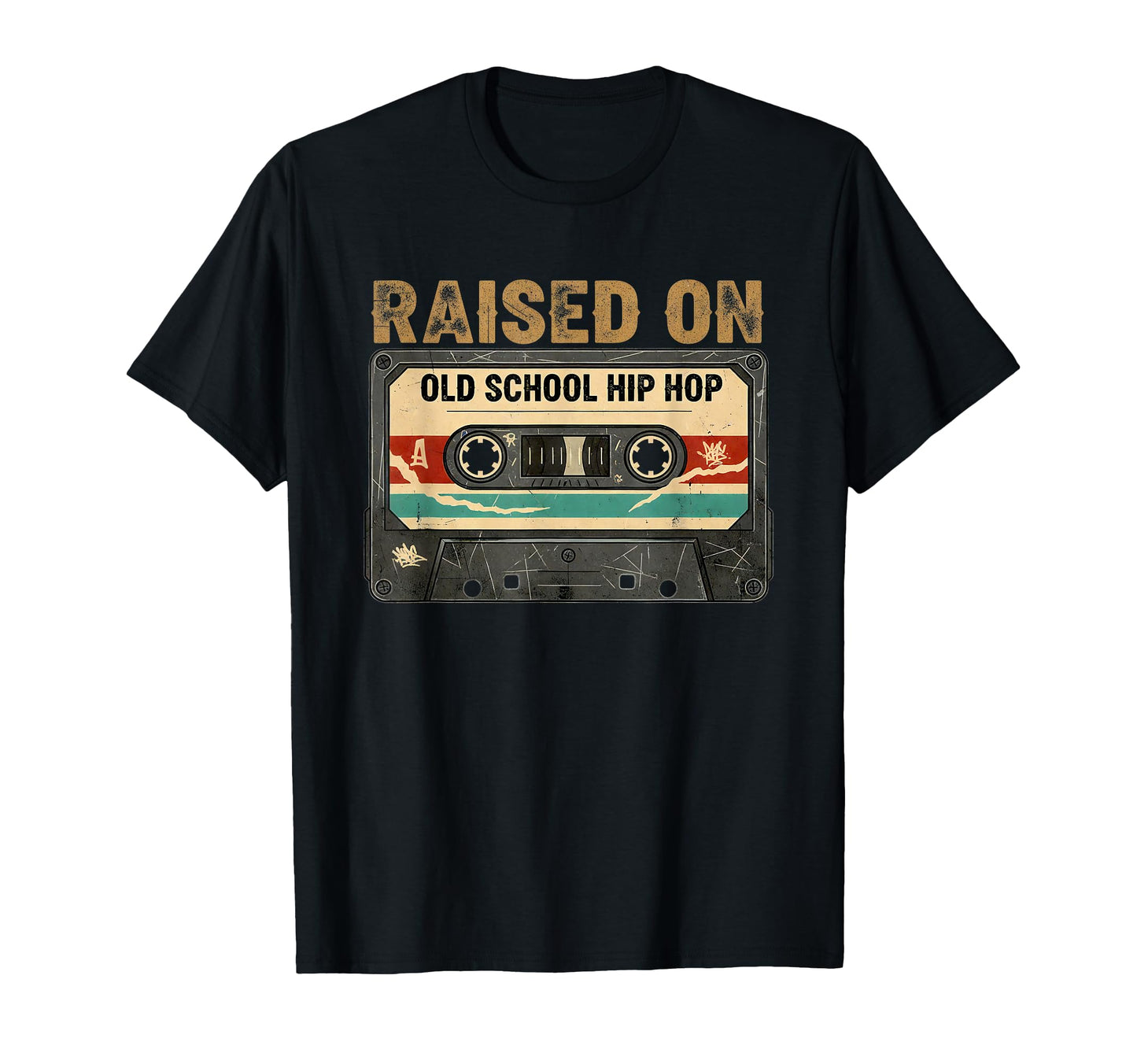 Raised Old School Hip Hop Music Audio T-Shirt - Custom Art Print for Adults - T-Shirt, Sweatshirt, Hoodie