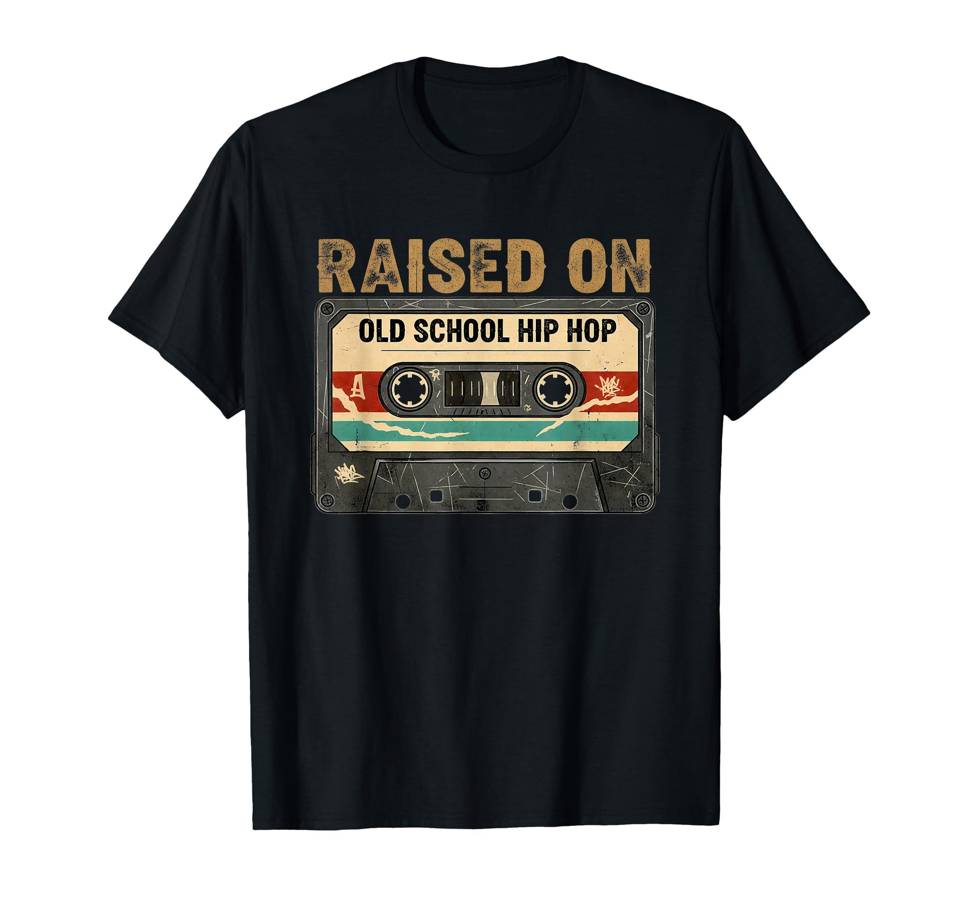 Raised Old School Hip Hop Music Audio T-Shirt - Custom Art Print for Adults - T-Shirt, Sweatshirt, Hoodie