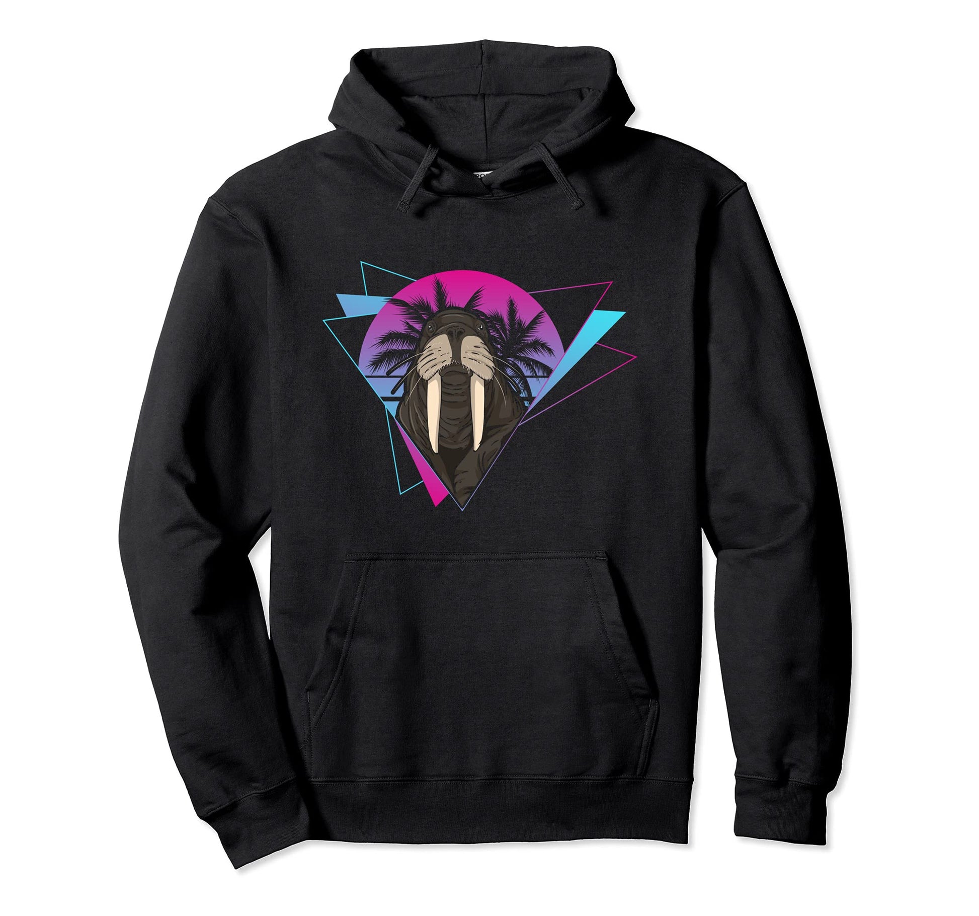 Palm Trees Ocean Animal Vaporwave Aesthetics Hoodie - Graphic Print Unisex - T-Shirt, Sweatshirt, Hoodie