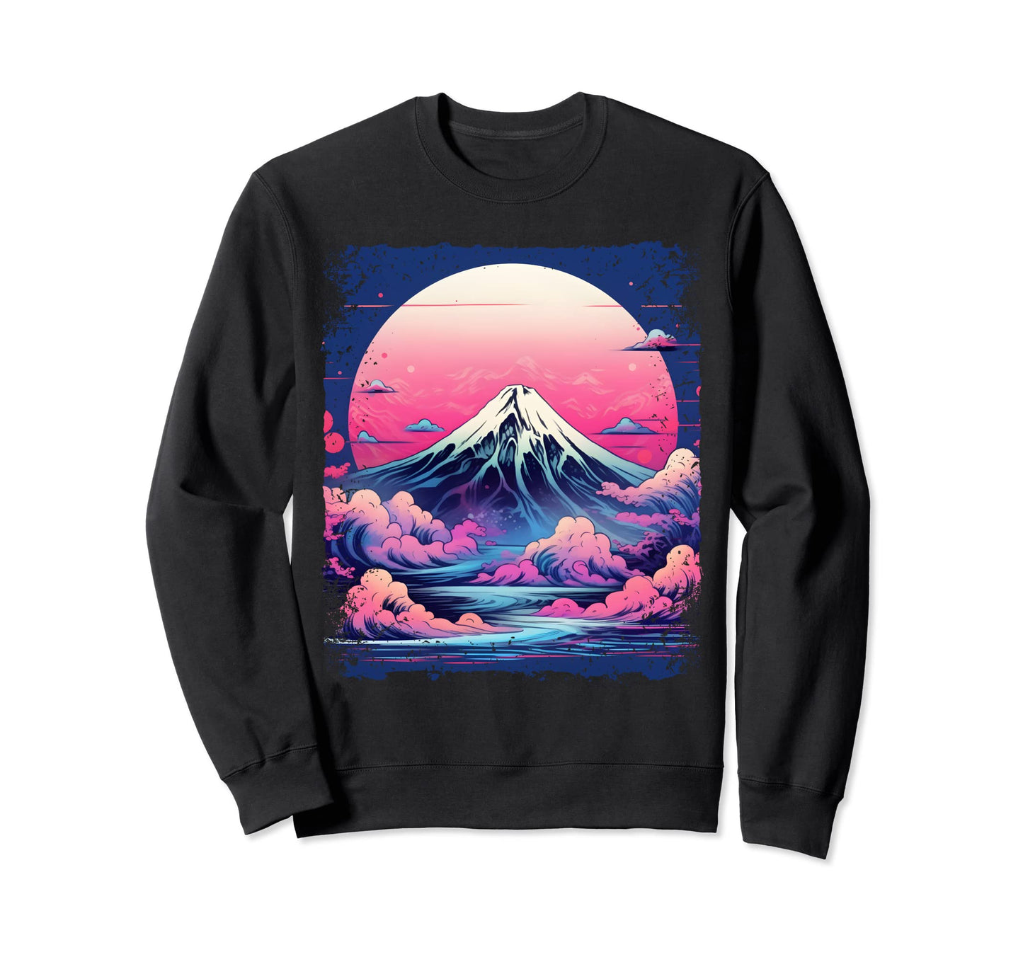 Vaporwave Volcano Aesthetic Sweatshirt - Casual Everyday Wear Men Women - T-Shirt, Sweatshirt, Hoodie