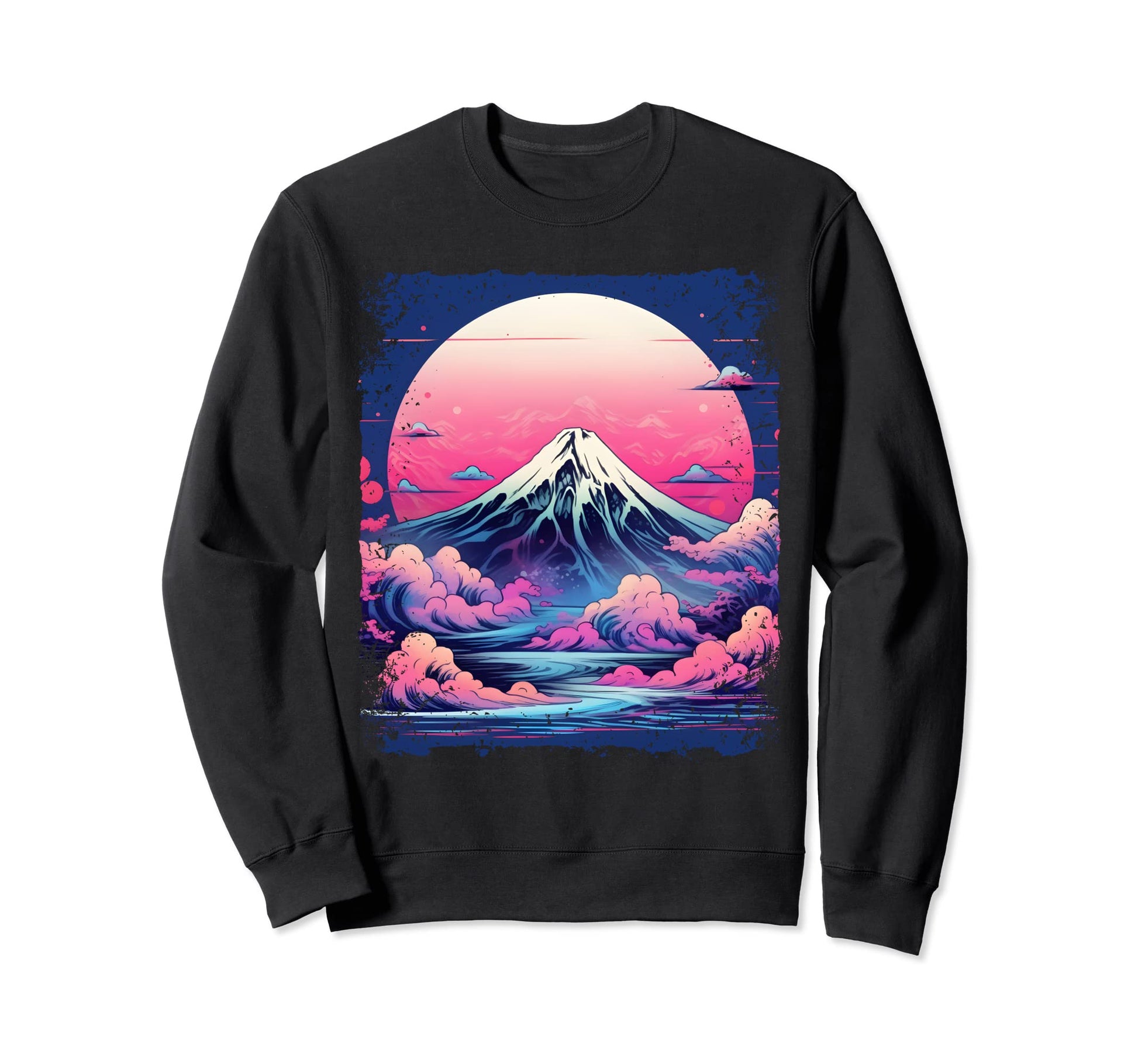 Vaporwave Volcano Aesthetic Sweatshirt - Casual Everyday Wear Men Women - T-Shirt, Sweatshirt, Hoodie