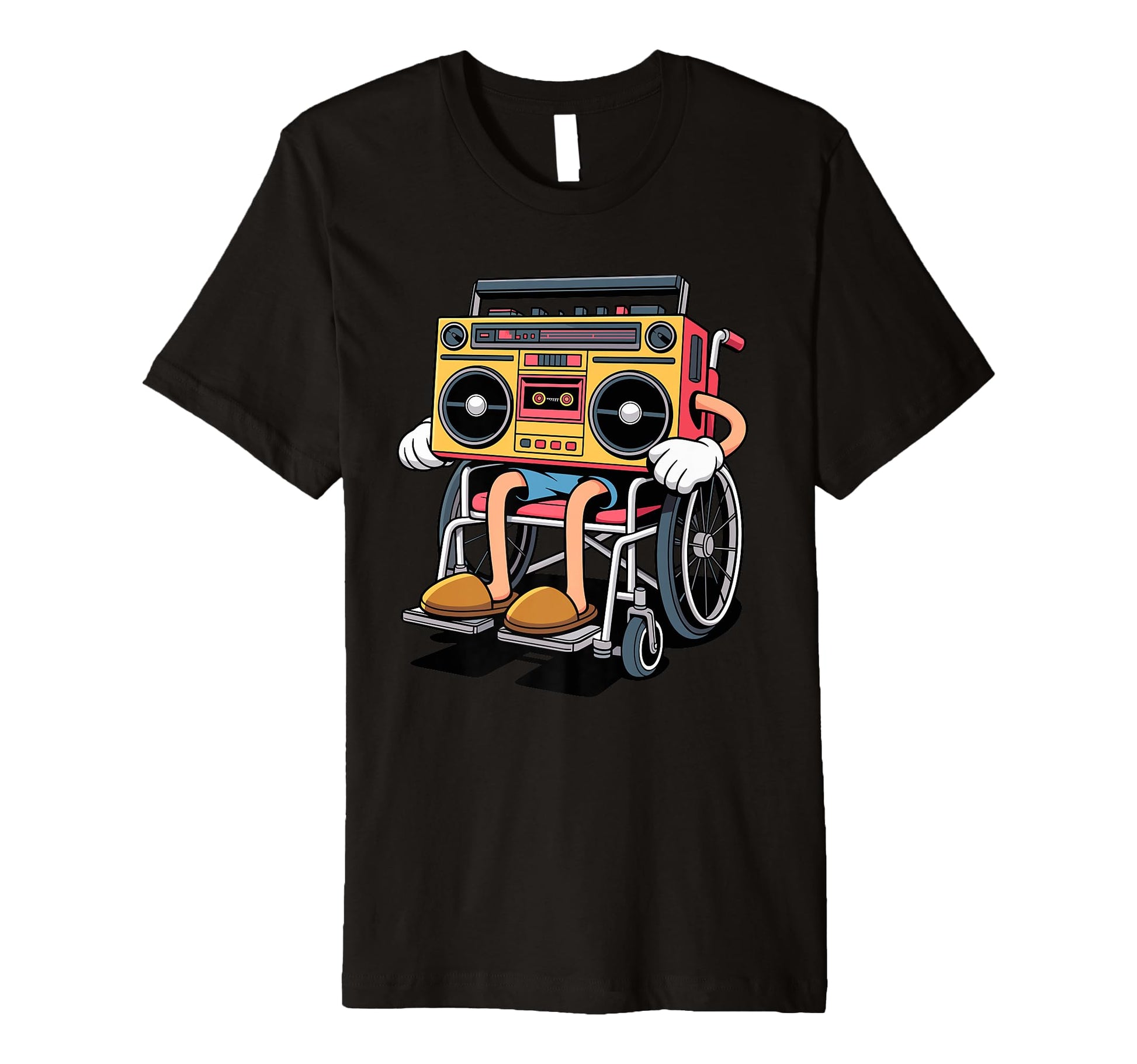 Wheelchair Boombox Old School 80S T-Shirt - Novelty Apparel for Adults - T-Shirt, Sweatshirt, Hoodie