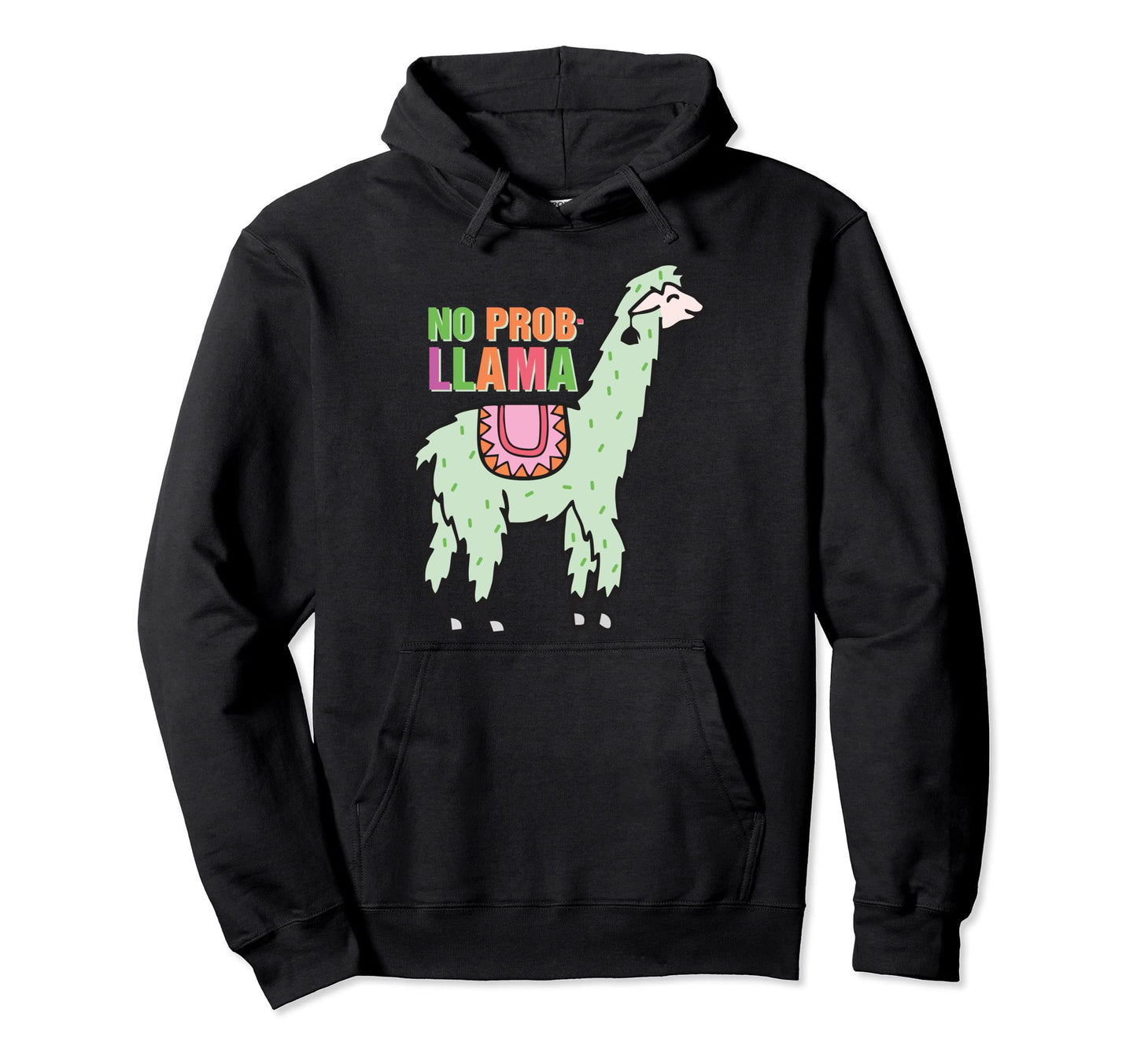 No Prob Llama Rainbow Funny Animal Hoodie - Novelty Apparel Men Women - T-Shirt, Sweatshirt, Hoodie
