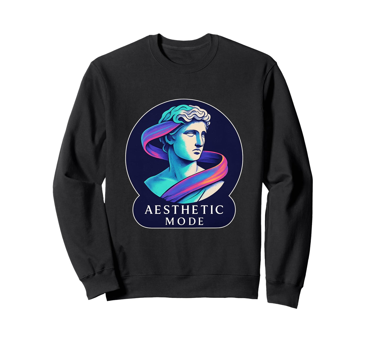 Aesthetic Mode Vaporwave Statue Sweatshirt - Aesthetic Graphic for Adults - T-Shirt, Sweatshirt, Hoodie