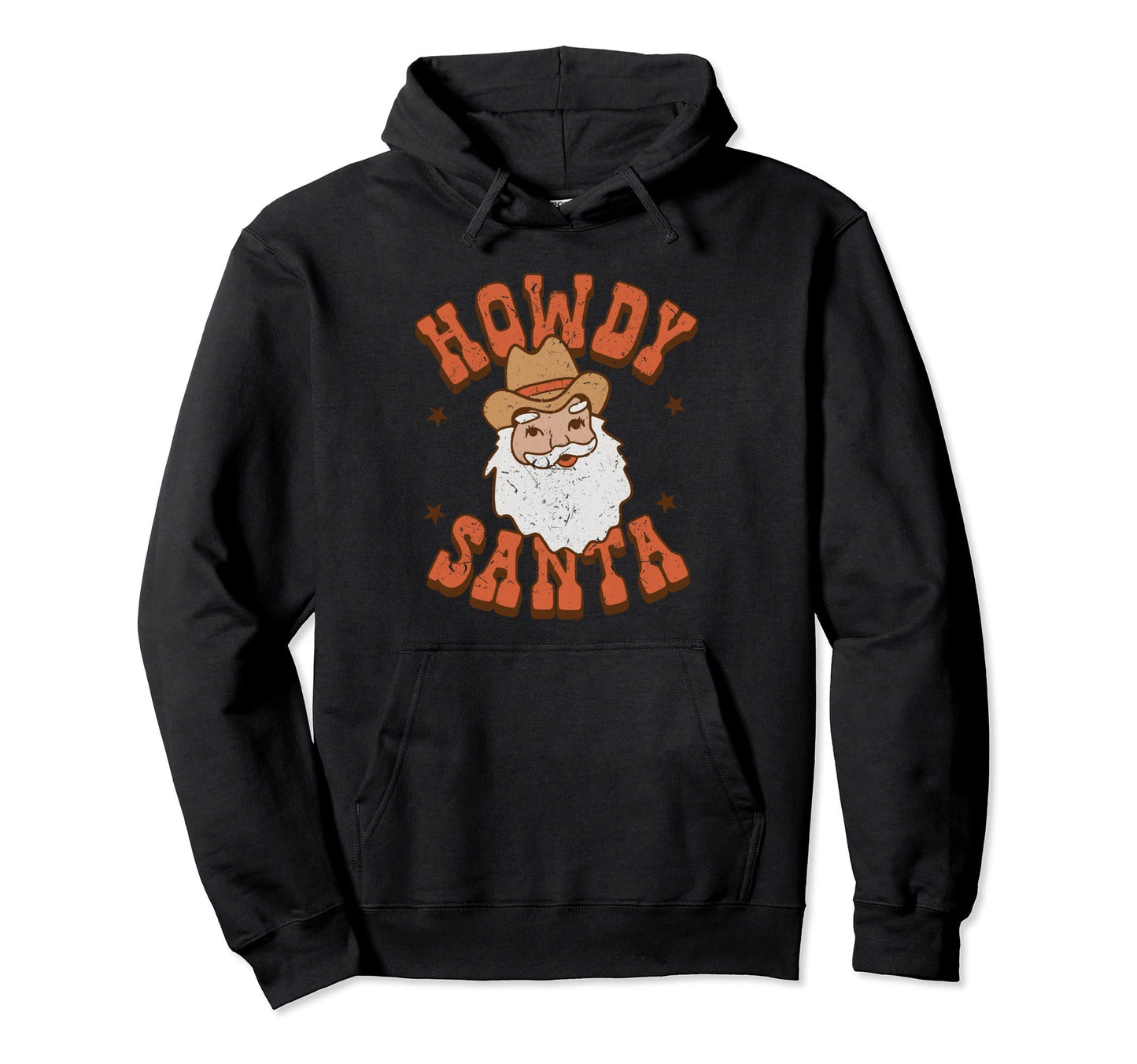 Merry Howdy Santa Cowboy Western Santa Hoodie - Minimalist Print for Adults - T-Shirt, Sweatshirt, Hoodie