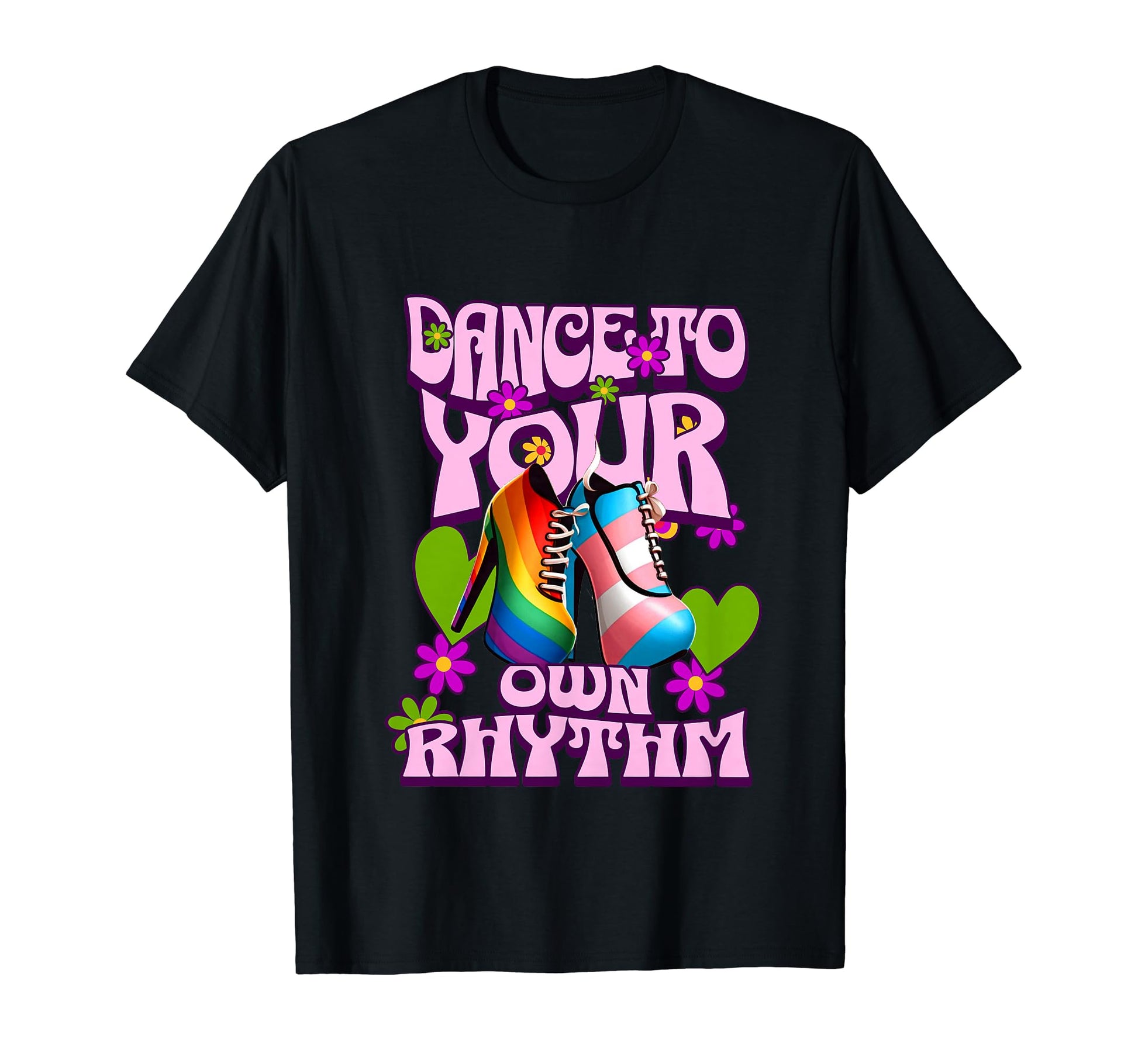 Groovy Dance To Your Own Rhythm Rainbow T-Shirt - Graphic Print for Adults - T-Shirt, Sweatshirt, Hoodie