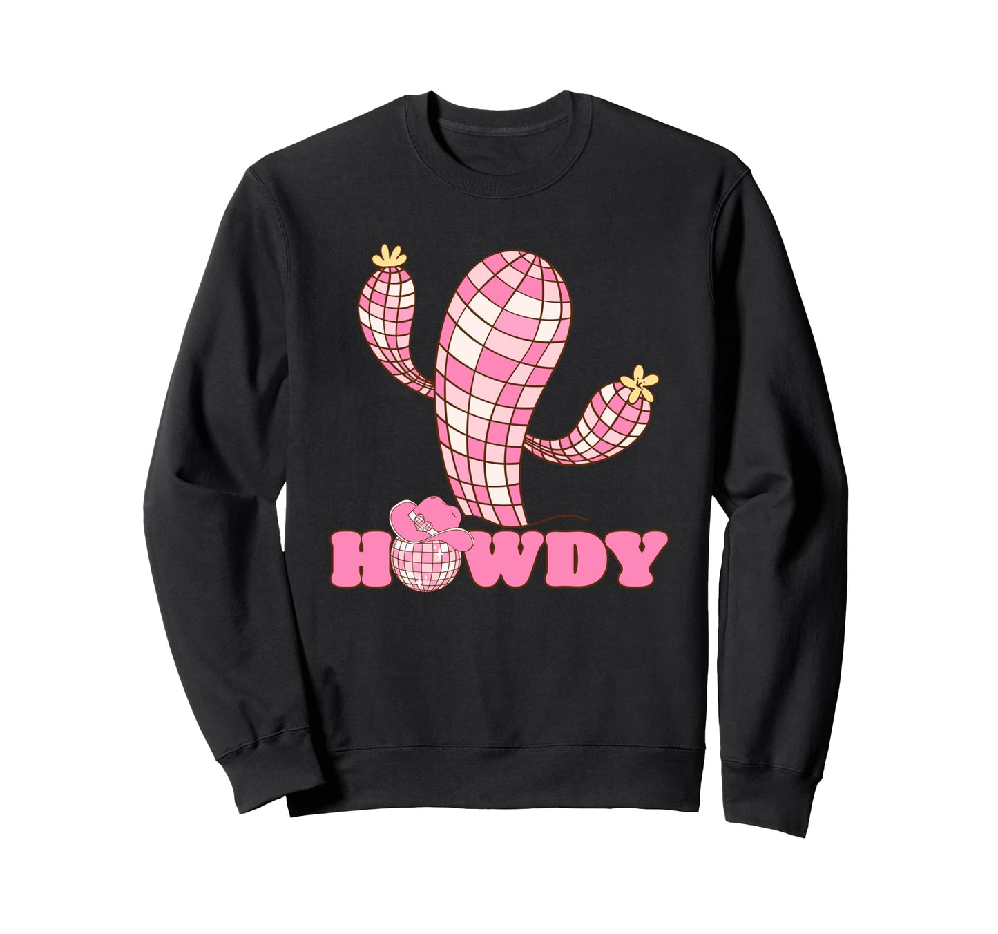 Western Disco Ball Cowgirl Sweatshirt - Casual Everyday Wear for Adults - T-Shirt, Sweatshirt, Hoodie