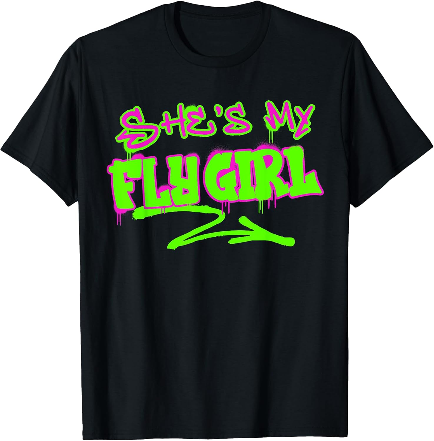Matching His and Hers She's My Fly Girl 80s 90s Rap - Adult & Kids T-Shirts, Sweatshirts & Hoodies apparel design preview 1