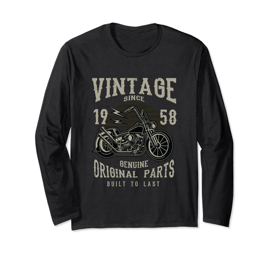 60Th Birthday 1958 Motorcycle Chopper T-Shirt - Streetwear Style Men Women - T-Shirt, Sweatshirt, Hoodie