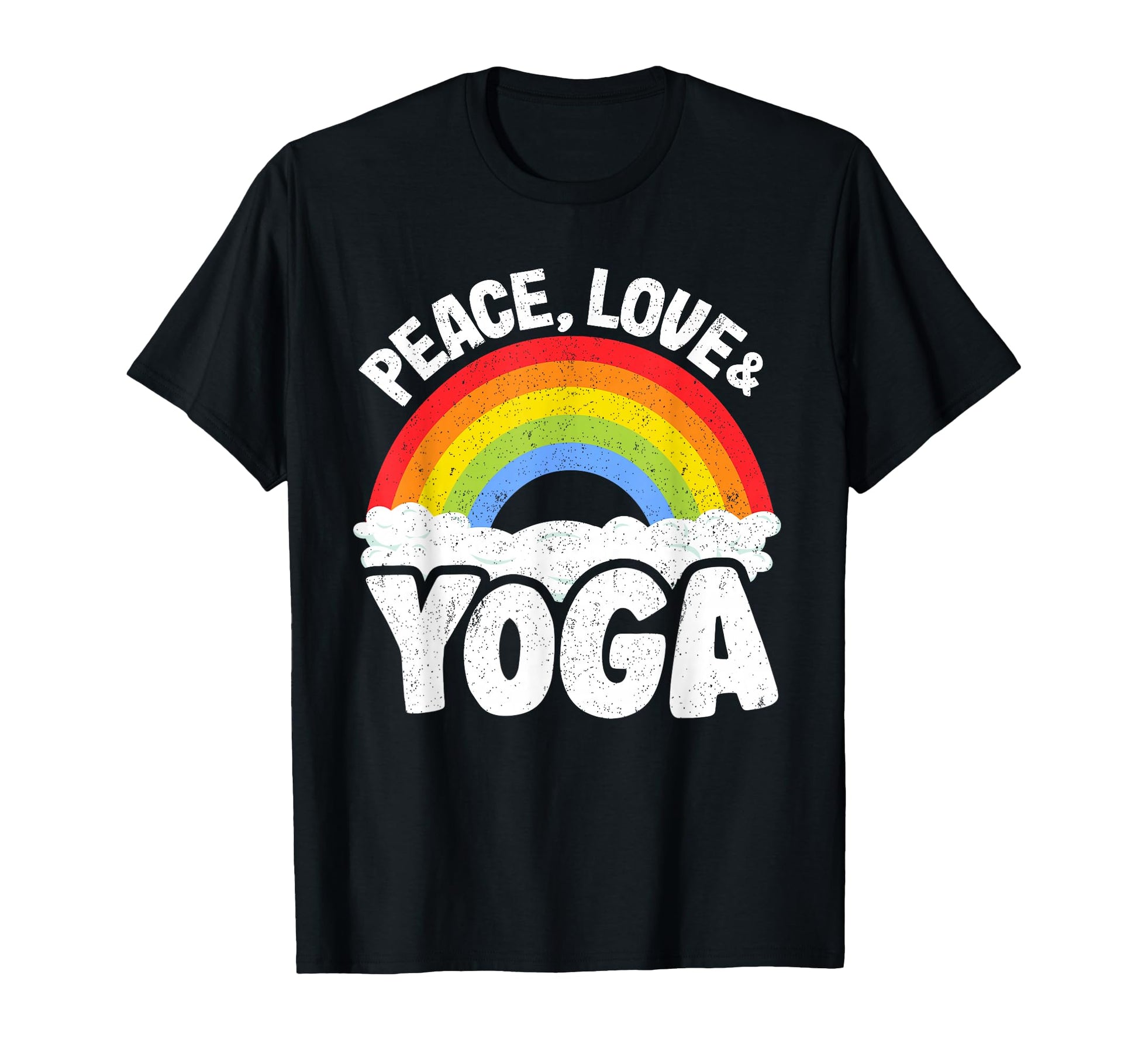 Peace Love Yoga Rainbow Hippie Yoga T-Shirt - Streetwear Style for Adults - T-Shirt, Sweatshirt, Hoodie