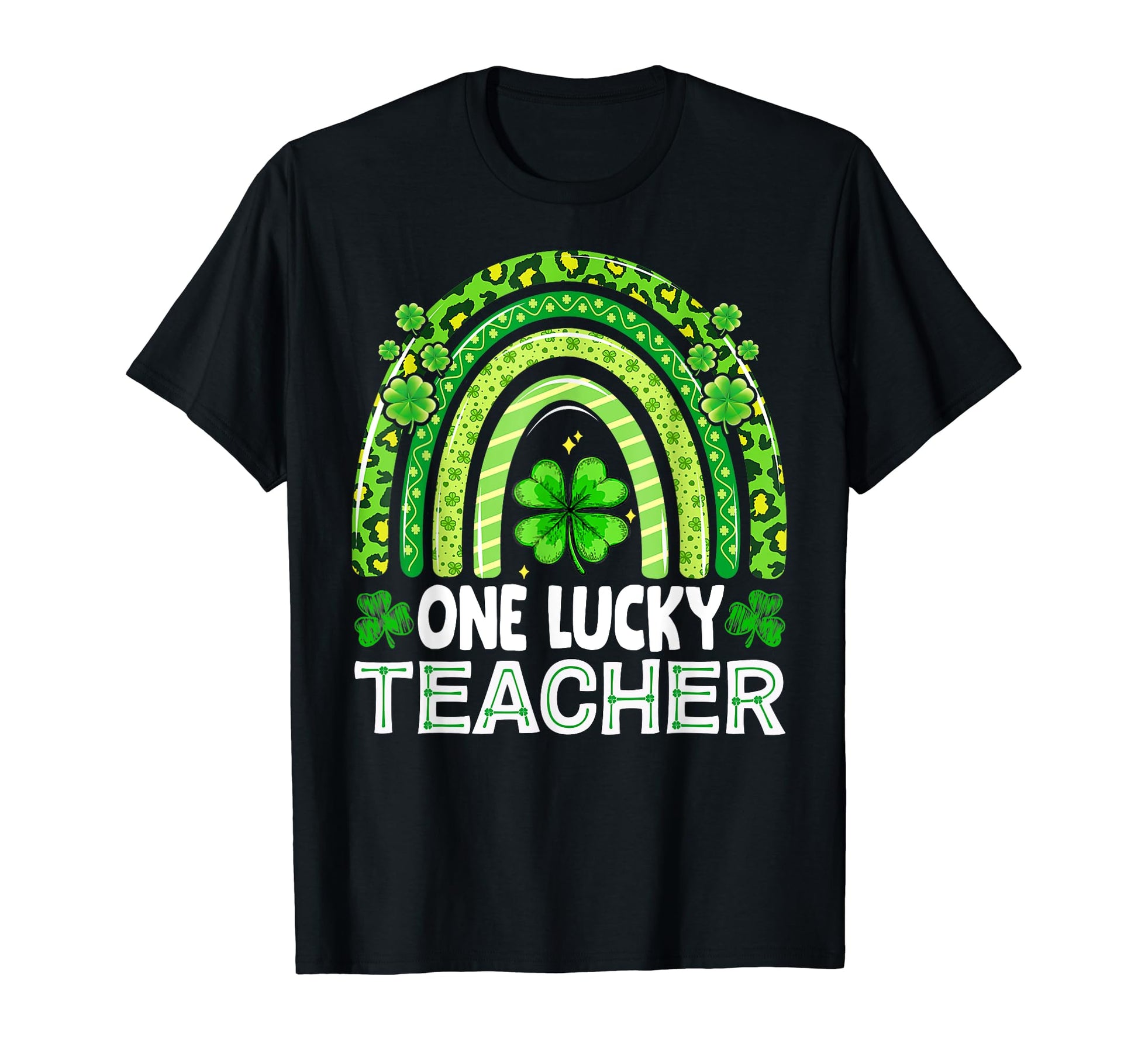 One Lucky Teacher Rainbow Shamrock T-Shirt - Unique Graphic for Adults - T-Shirt, Sweatshirt, Hoodie