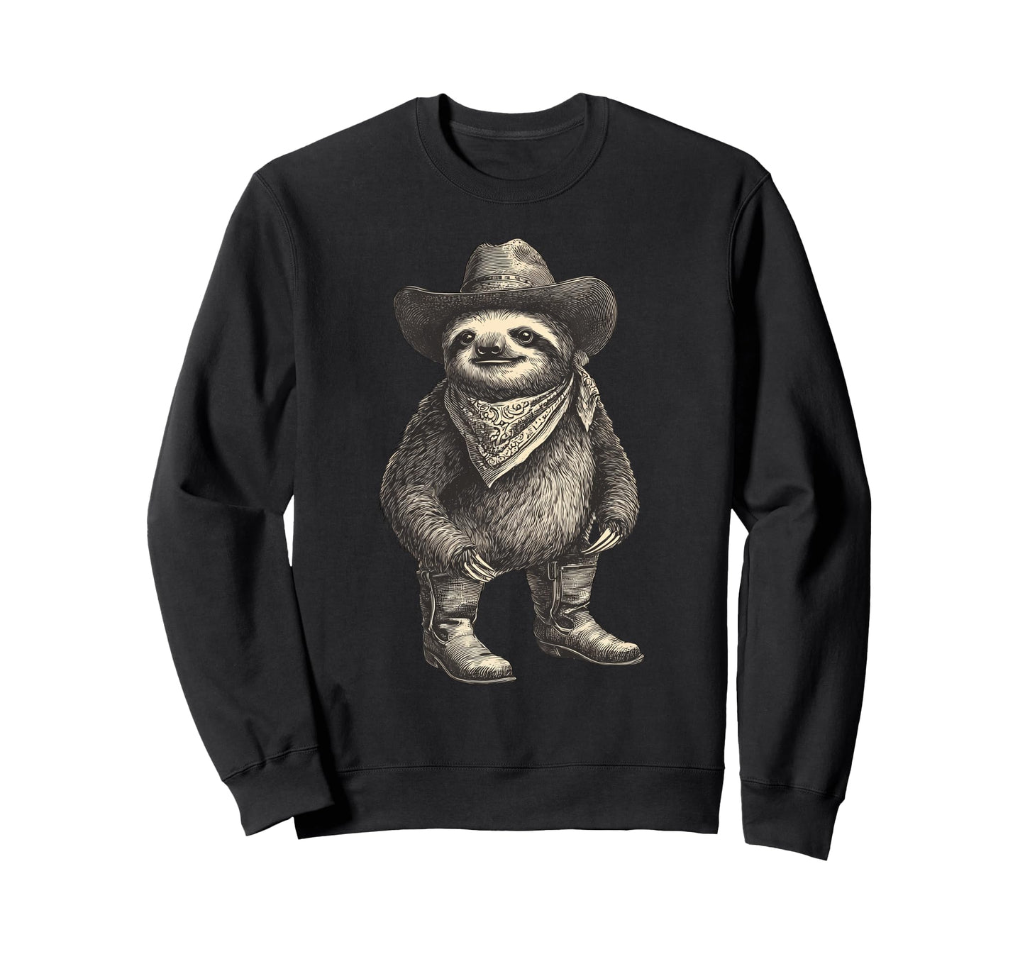 Country Cowboy Sloth Rodeo Cowgirl Sweatshirt - Custom Art Print Men Women - T-Shirt, Sweatshirt, Hoodie