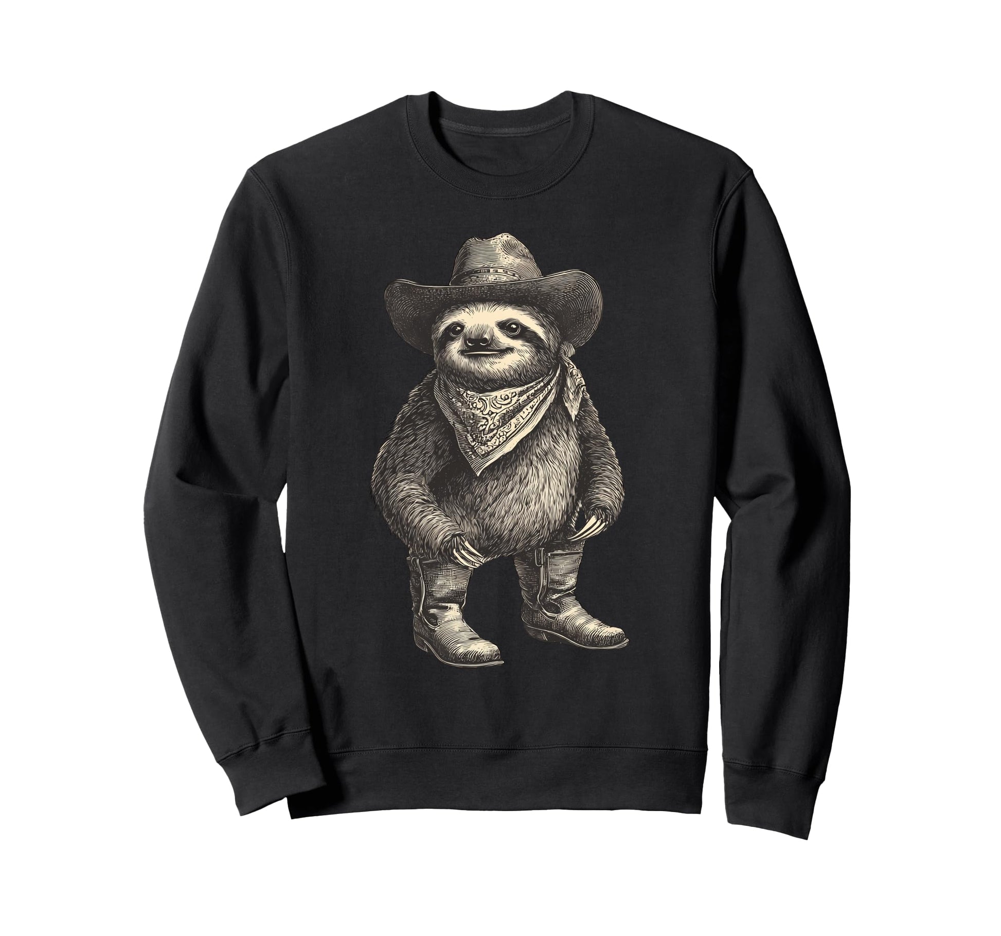 Country Cowboy Sloth Rodeo Cowgirl Sweatshirt - Custom Art Print Men Women - T-Shirt, Sweatshirt, Hoodie