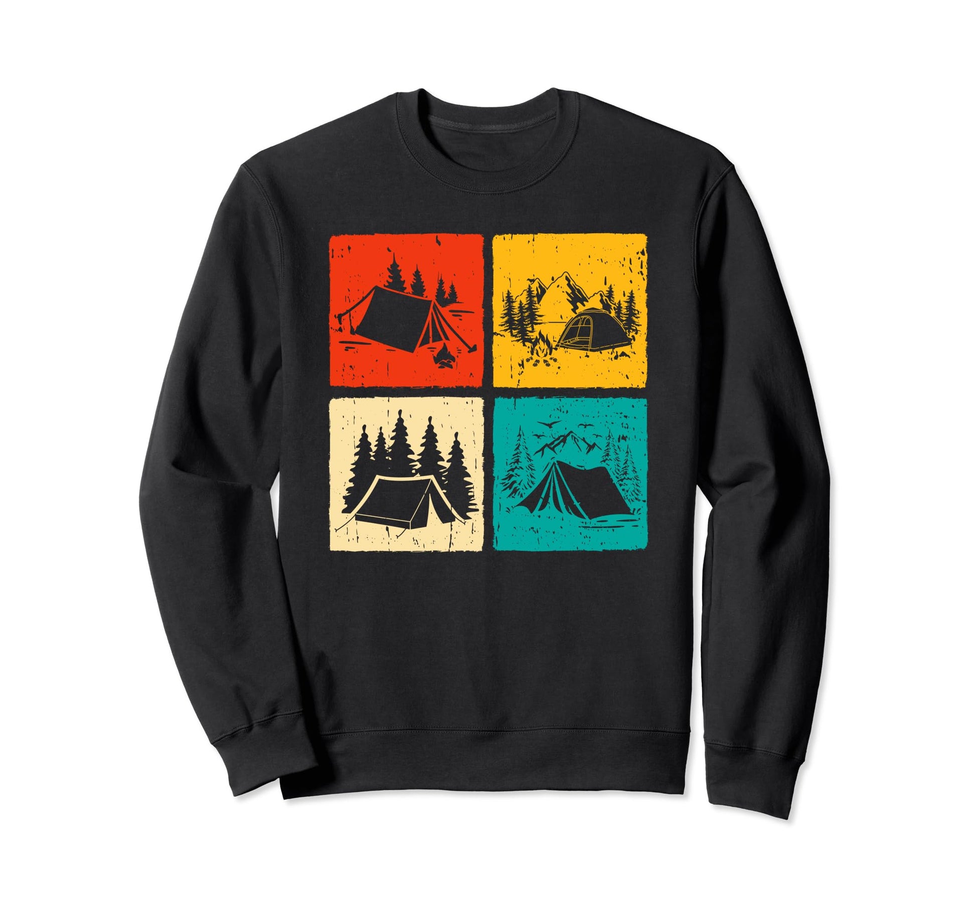 Camping Silhouette Outdoors Sweatshirt - Casual Everyday Wear for Adults - T-Shirt, Sweatshirt, Hoodie