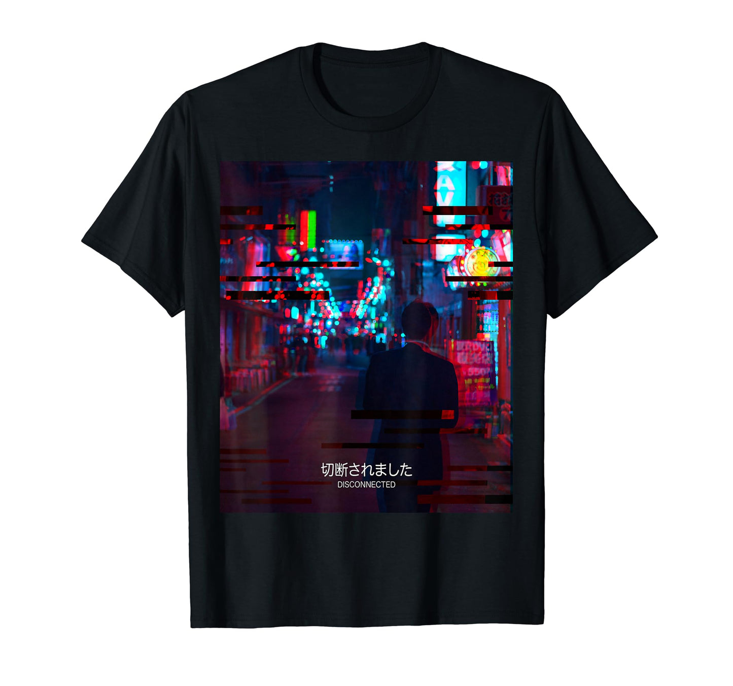 Disconnected Glitch Aesthetic Japan T-Shirt - Unique Graphic for Adults - T-Shirt, Sweatshirt, Hoodie