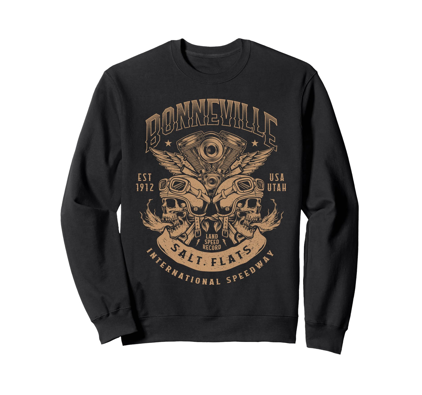 Bonneville Salt Flats Motorcycle Sweatshirt - Fun Novelty Design Men Women - T-Shirt, Sweatshirt, Hoodie