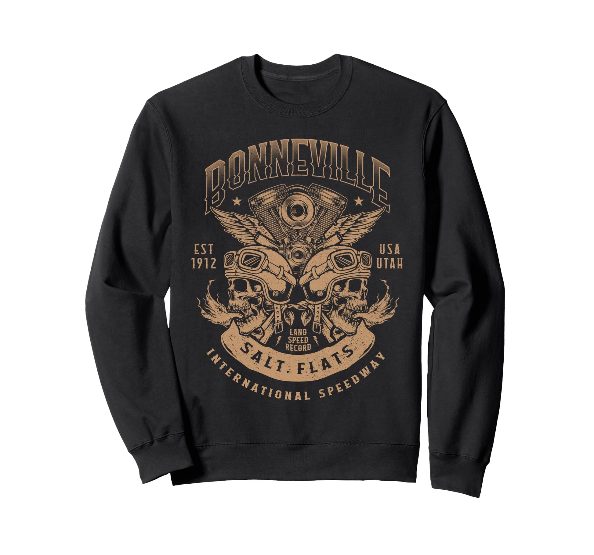 Bonneville Salt Flats Motorcycle Sweatshirt - Fun Novelty Design Men Women - T-Shirt, Sweatshirt, Hoodie