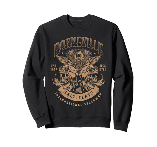 Bonneville Salt Flats Motorcycle Sweatshirt - Fun Novelty Design Men Women - T-Shirt, Sweatshirt, Hoodie