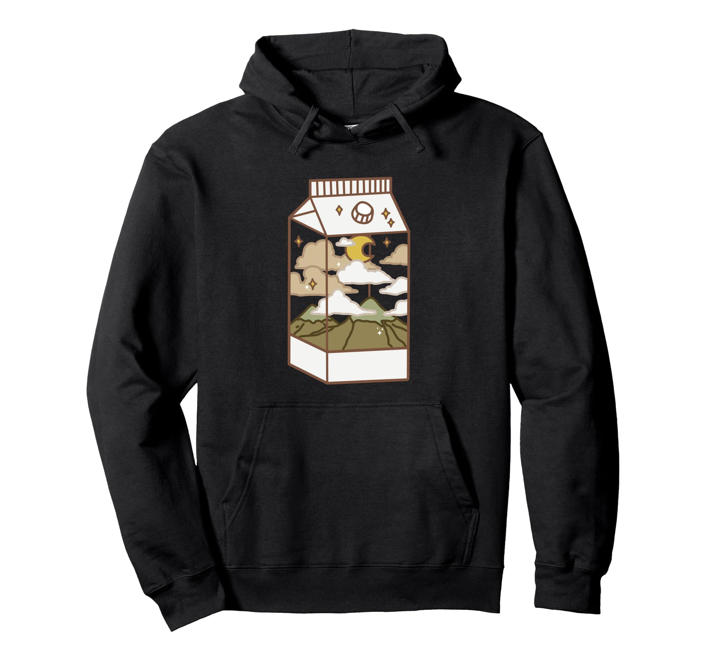 Japanese Aesthetic Milk Box Artwork Hoodie - Fun Novelty Design Men Women - T-Shirt, Sweatshirt, Hoodie