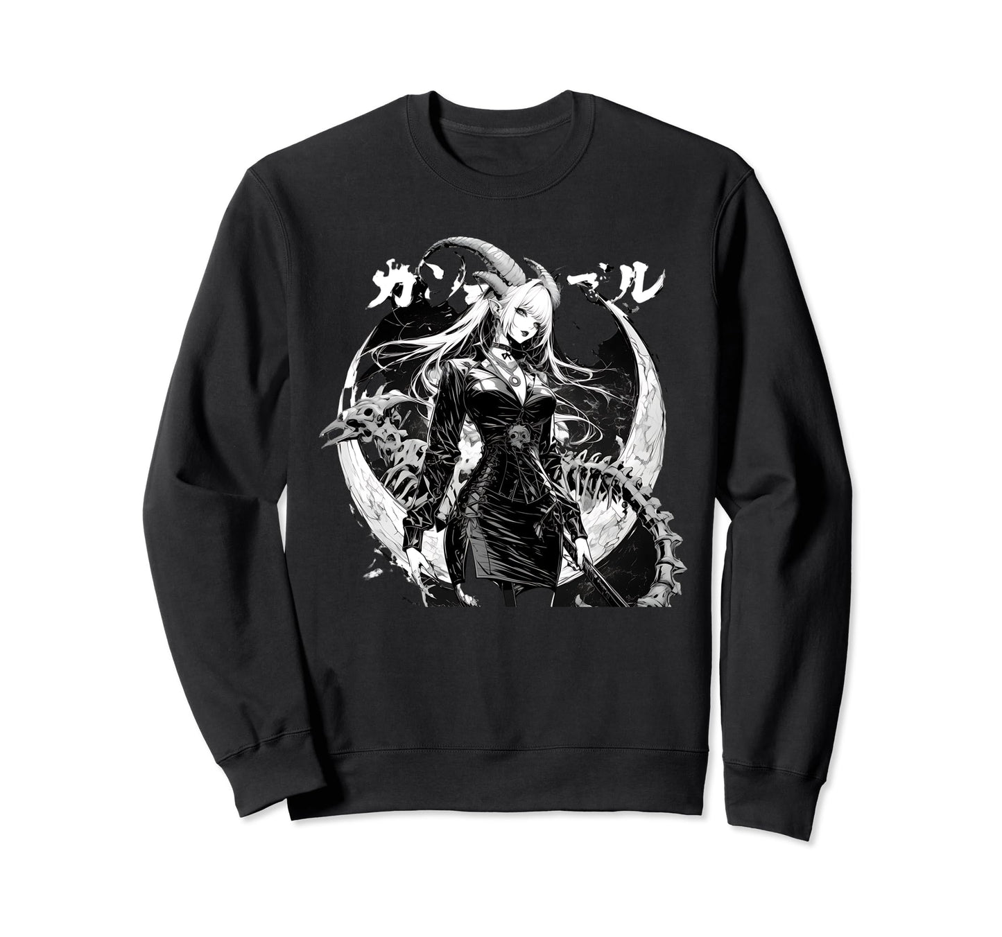 Goth Grunge Demon Anime Waifu Horror Sweatshirt - Minimalist Print Unisex - T-Shirt, Sweatshirt, Hoodie