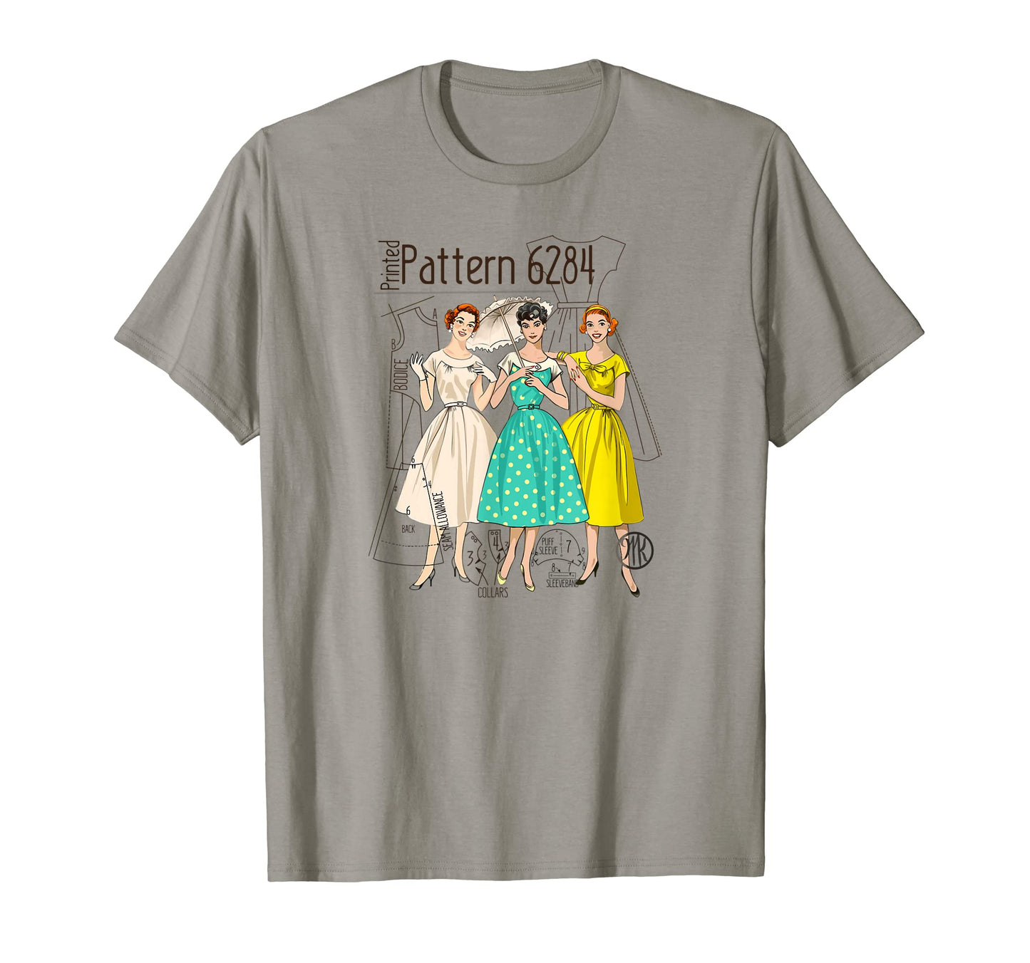 1950S Lady Swing Dress Pattern T-Shirt - Novelty Apparel for Adults - T-Shirt, Sweatshirt, Hoodie