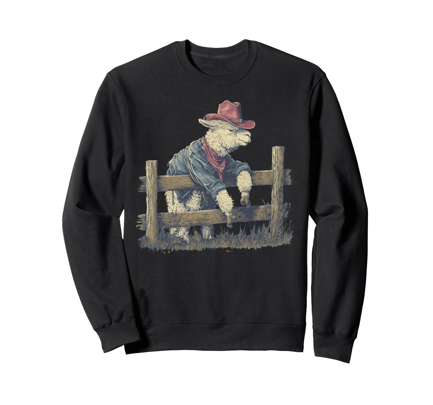 Alpaca Cowboy Rodeo Cowgirl Western Sweatshirt - Trendy Graphic Unisex - T-Shirt, Sweatshirt, Hoodie