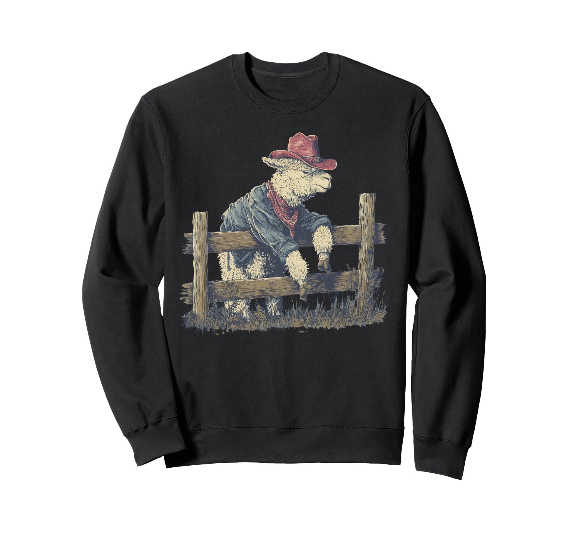 Alpaca Cowboy Rodeo Cowgirl Western Sweatshirt - Trendy Graphic Unisex - T-Shirt, Sweatshirt, Hoodie