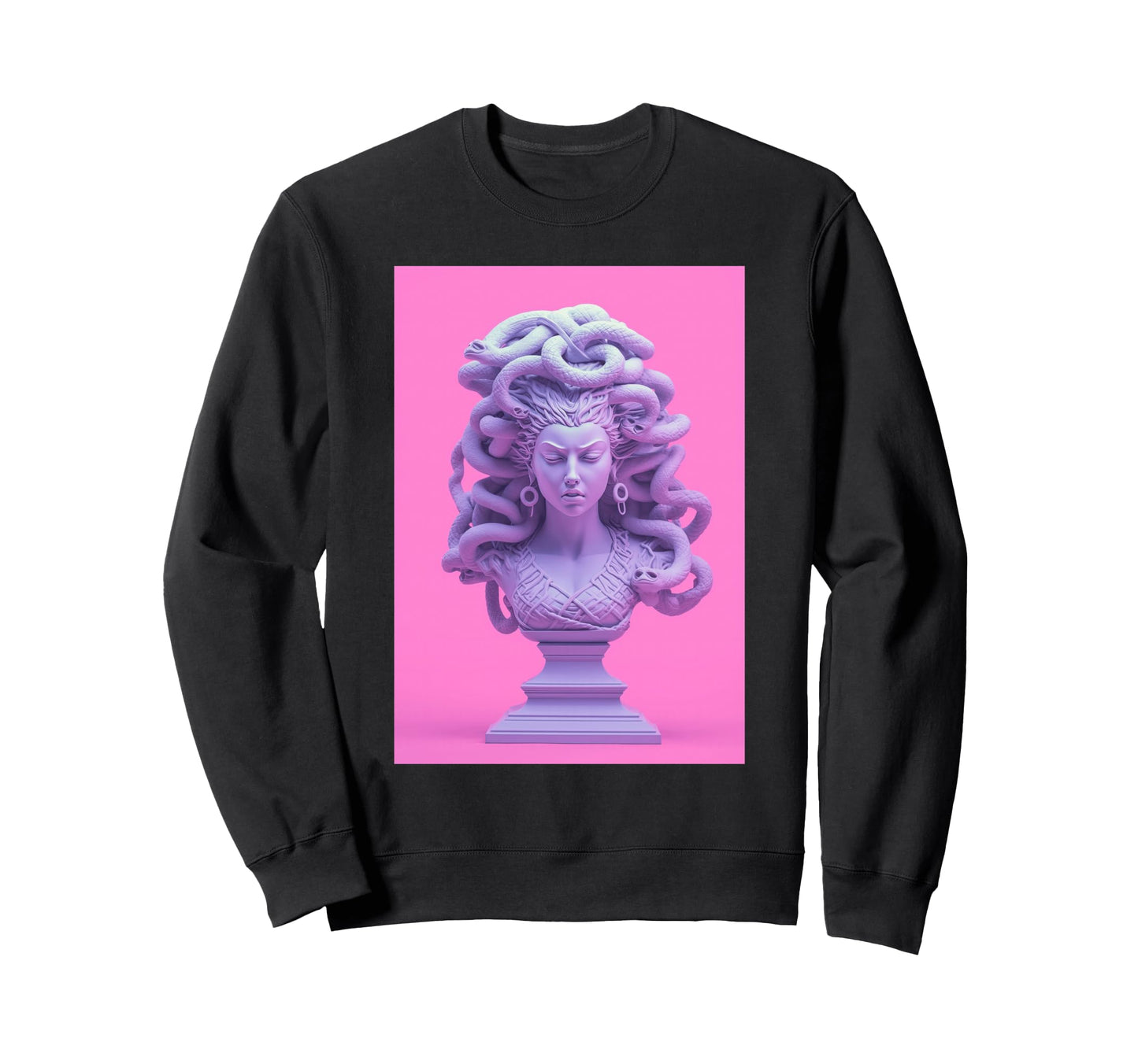 Vaporwave Medusa Statue Aesthetic Sweatshirt - Minimalist Print Unisex - T-Shirt, Sweatshirt, Hoodie