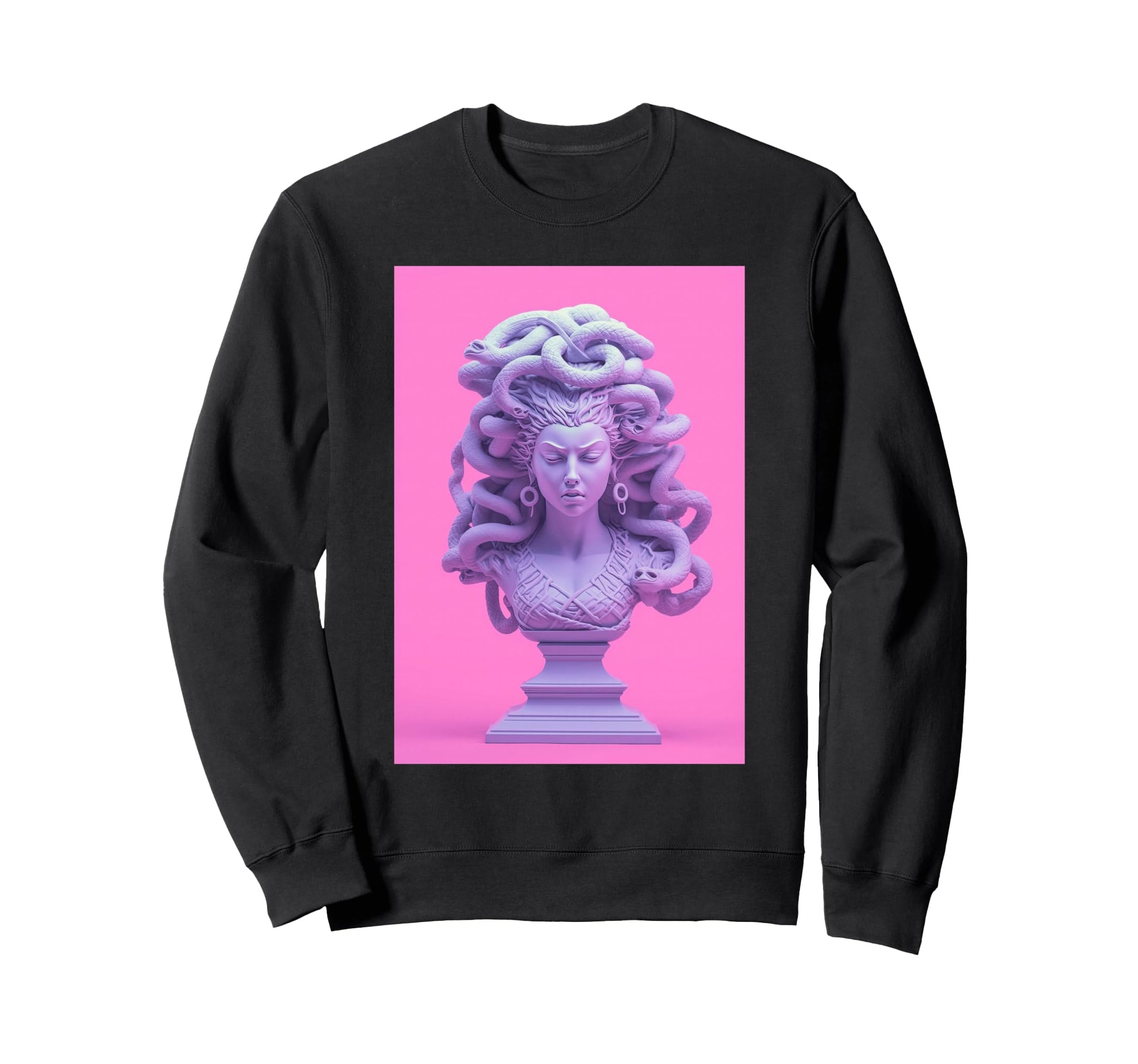 Vaporwave Medusa Statue Aesthetic Sweatshirt - Minimalist Print Unisex - T-Shirt, Sweatshirt, Hoodie