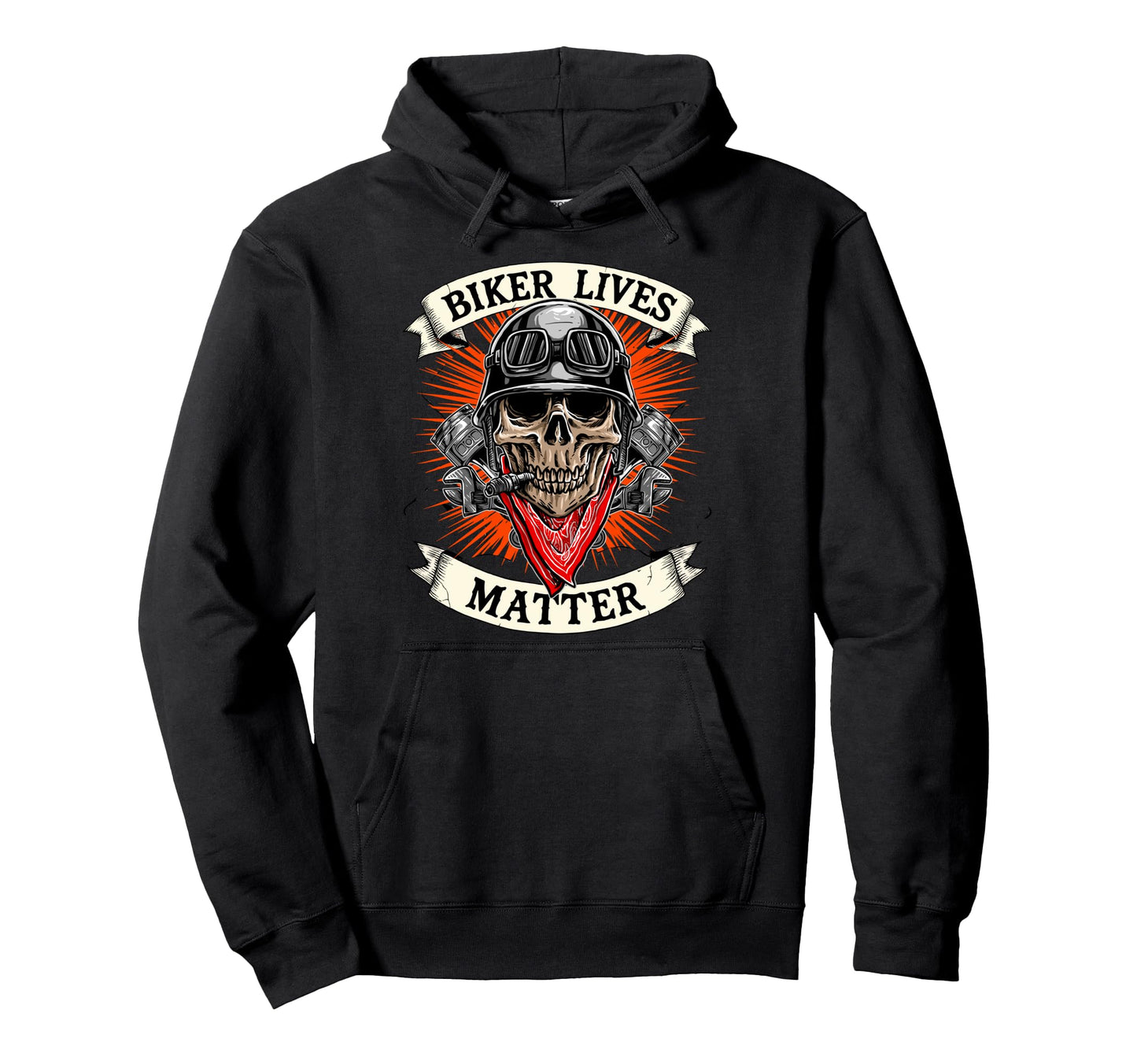 Skull Biker Lives Matter Motorcycles Hoodie - Streetwear Style Unisex - T-Shirt, Sweatshirt, Hoodie