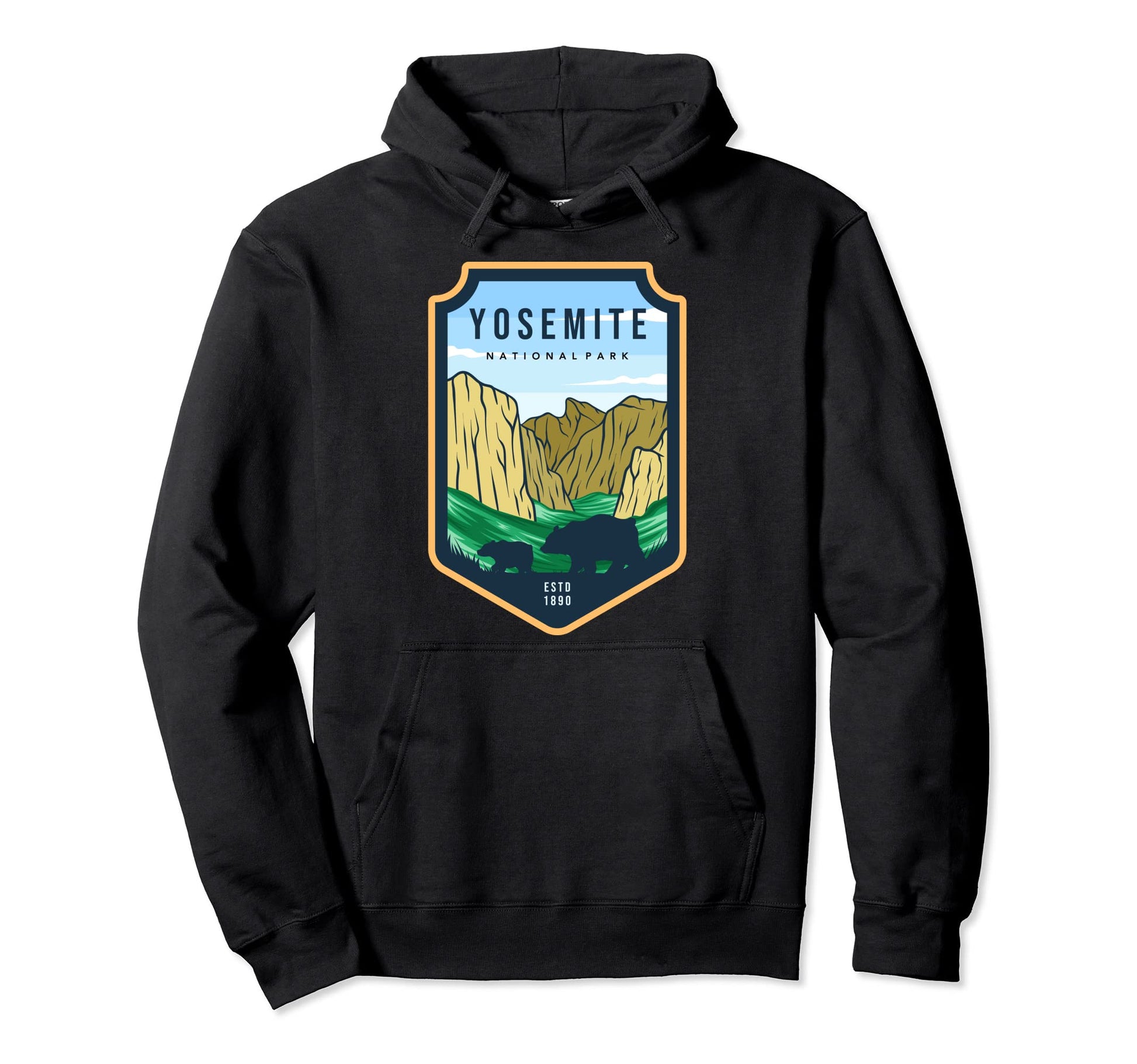 Yosemite National Park Usa Bears Hoodie - Novelty Apparel Unisex - T-Shirt, Sweatshirt, Hoodie