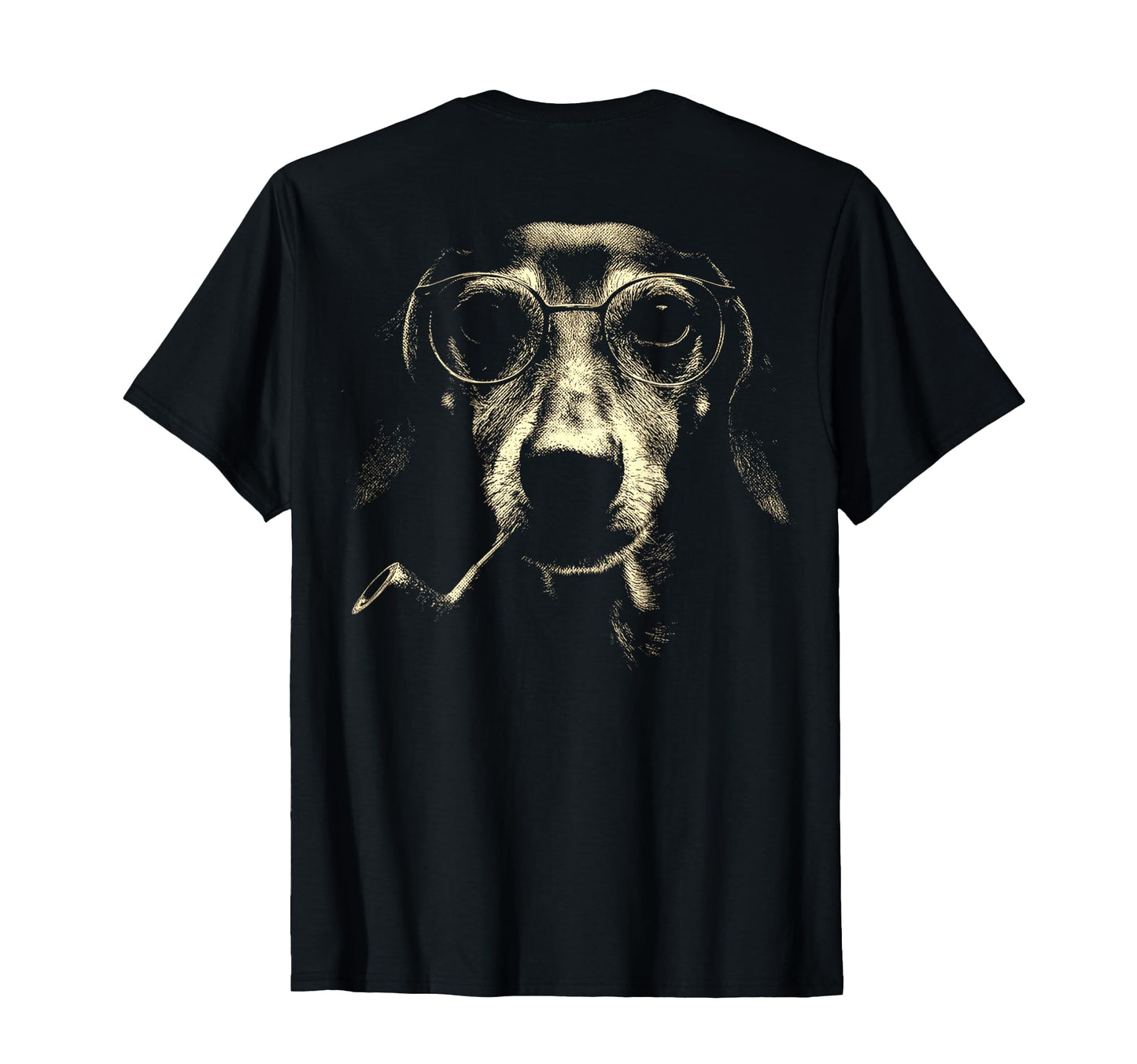 Dachshund Smoking Pipe Grunge T-Shirt - Casual Everyday Wear Men Women - T-Shirt, Sweatshirt, Hoodie